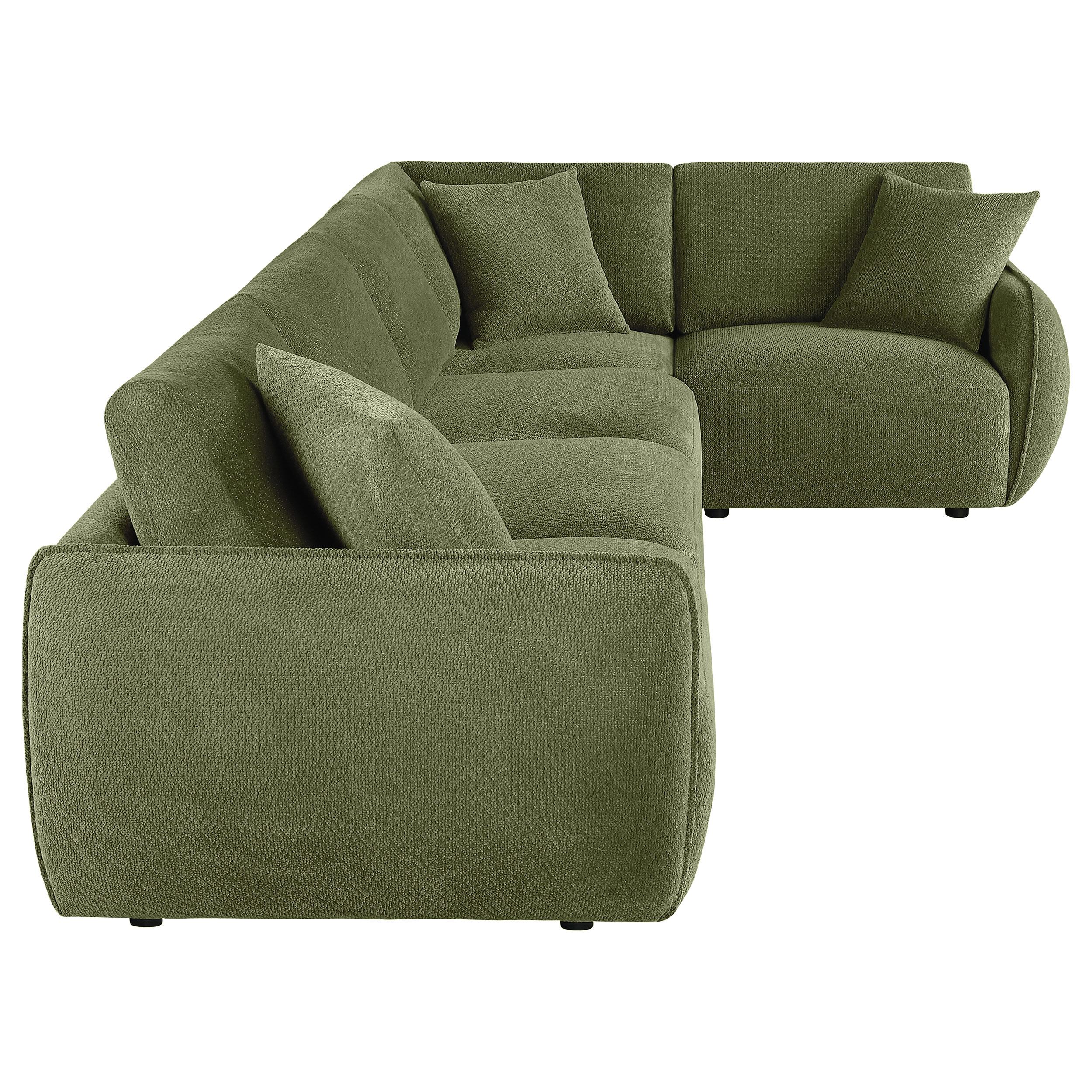  Coaster Furniture Elysia 551895-SETA 5-piece Chenille Upholstered Modular Sectional Sofa - Green IMAGE 4