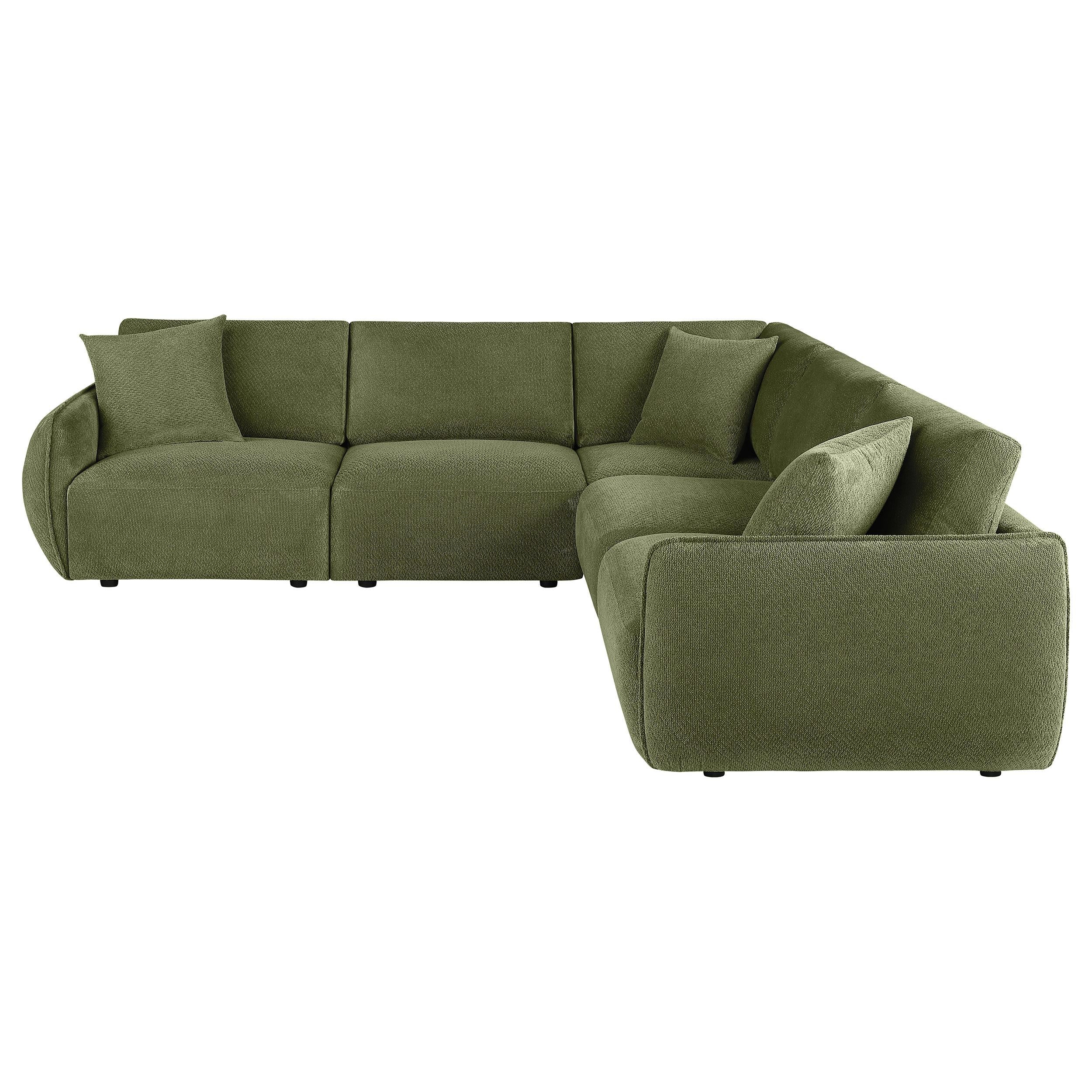  Coaster Furniture Elysia 551895-SETA 5-piece Chenille Upholstered Modular Sectional Sofa - Green IMAGE 6
