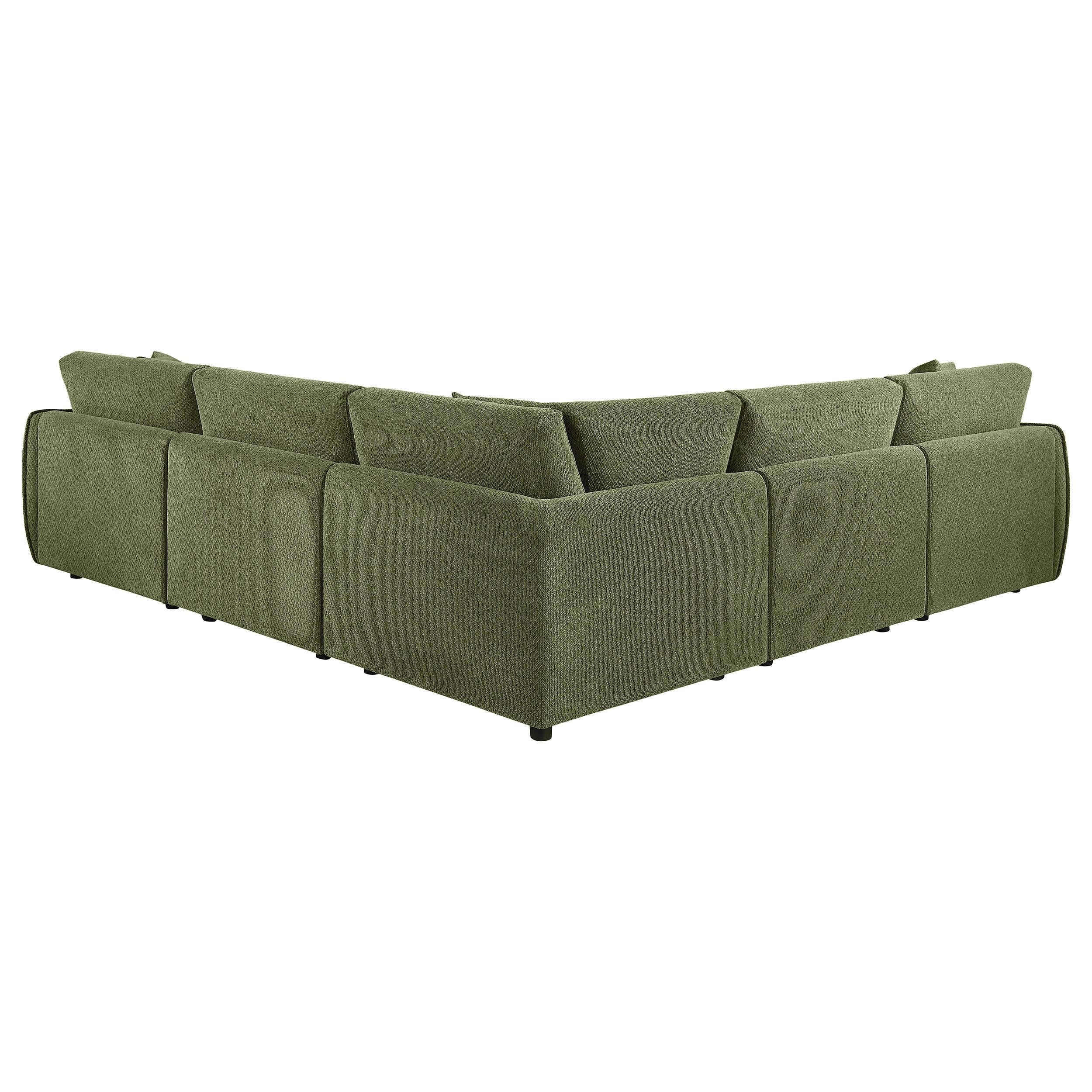  Coaster Furniture Elysia 551895-SETA 5-piece Chenille Upholstered Modular Sectional Sofa - Green IMAGE 7