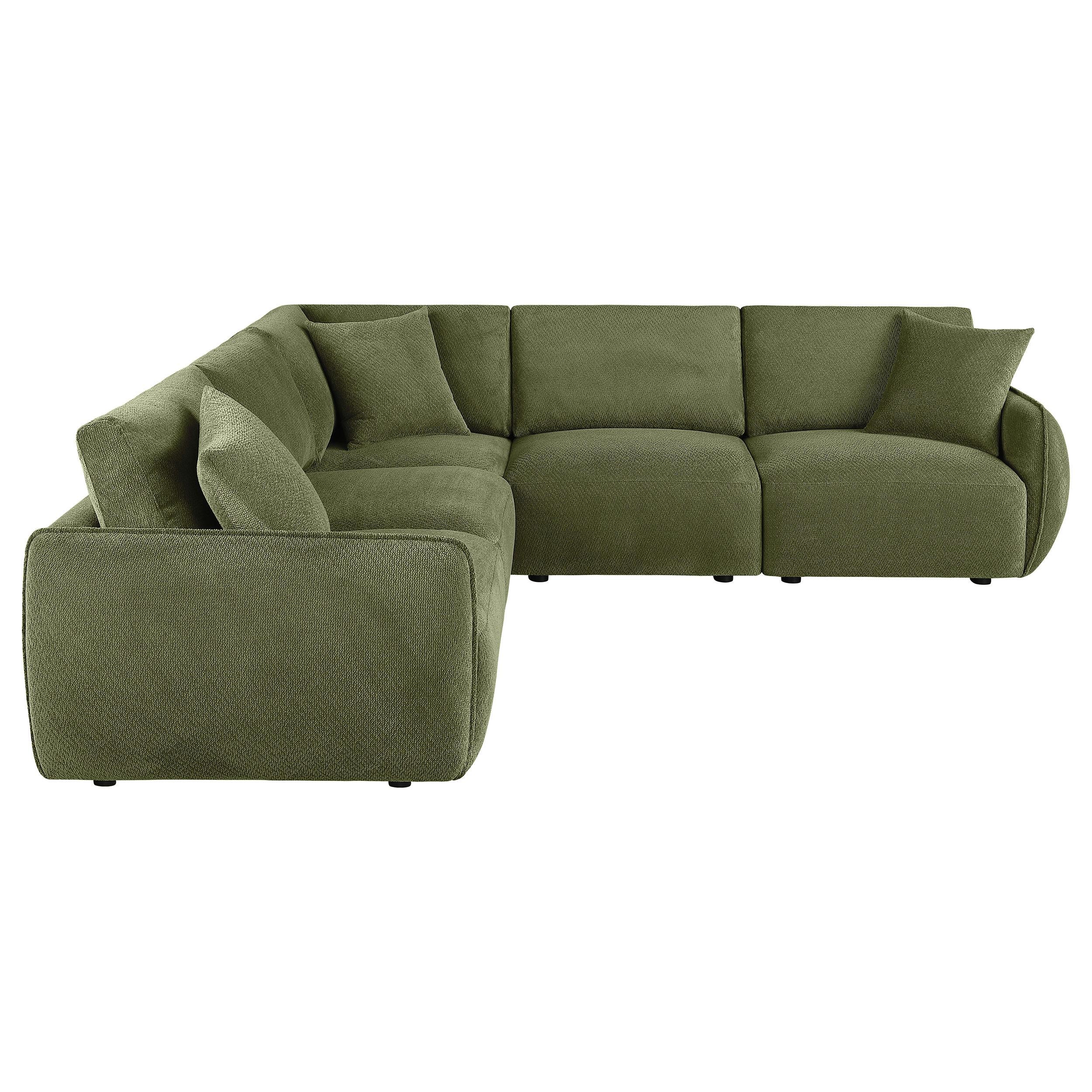  Coaster Furniture Elysia 551895-SETA 5-piece Chenille Upholstered Modular Sectional Sofa - Green IMAGE 8