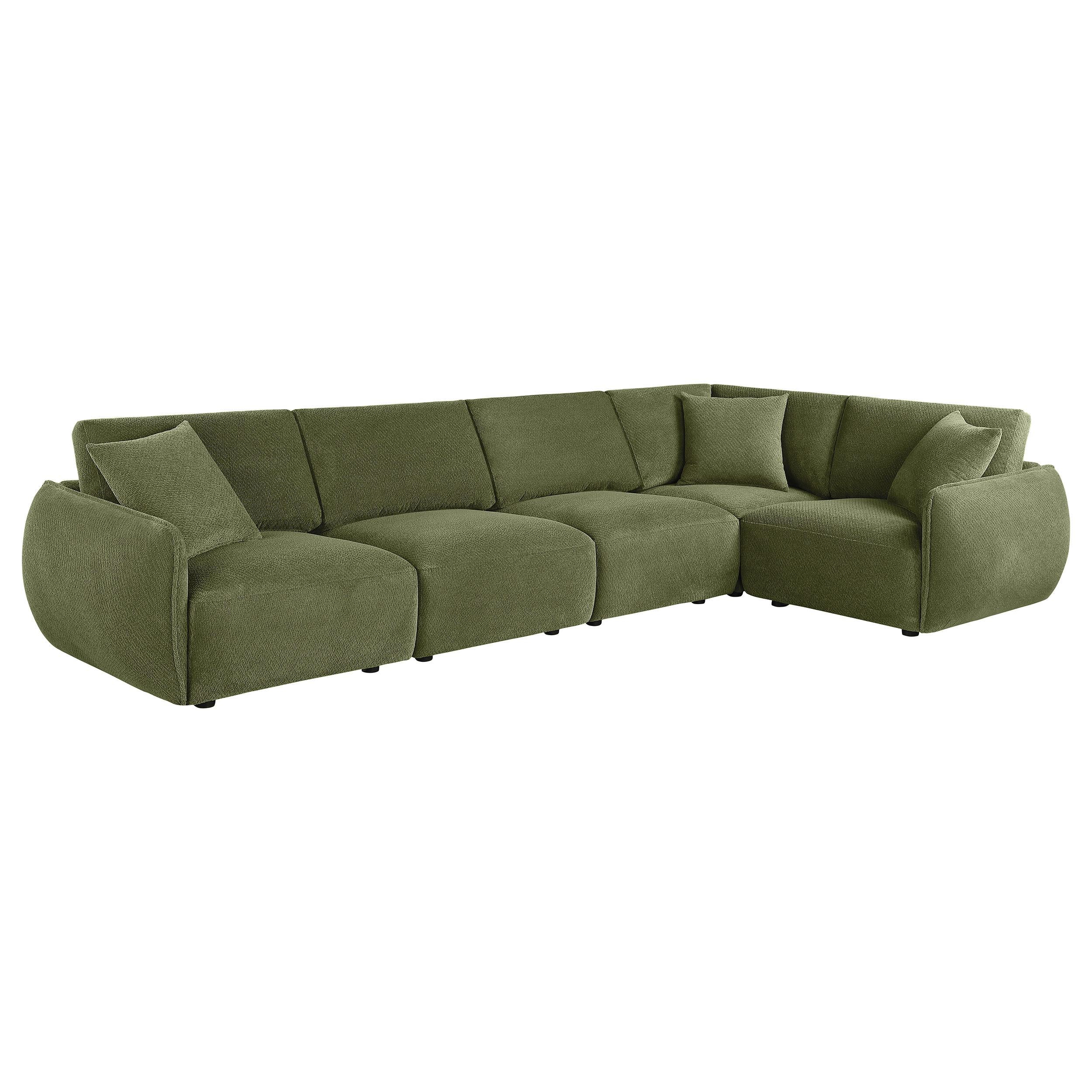  Coaster Furniture Elysia 551895-SETA 5-piece Chenille Upholstered Modular Sectional Sofa - Green IMAGE 9