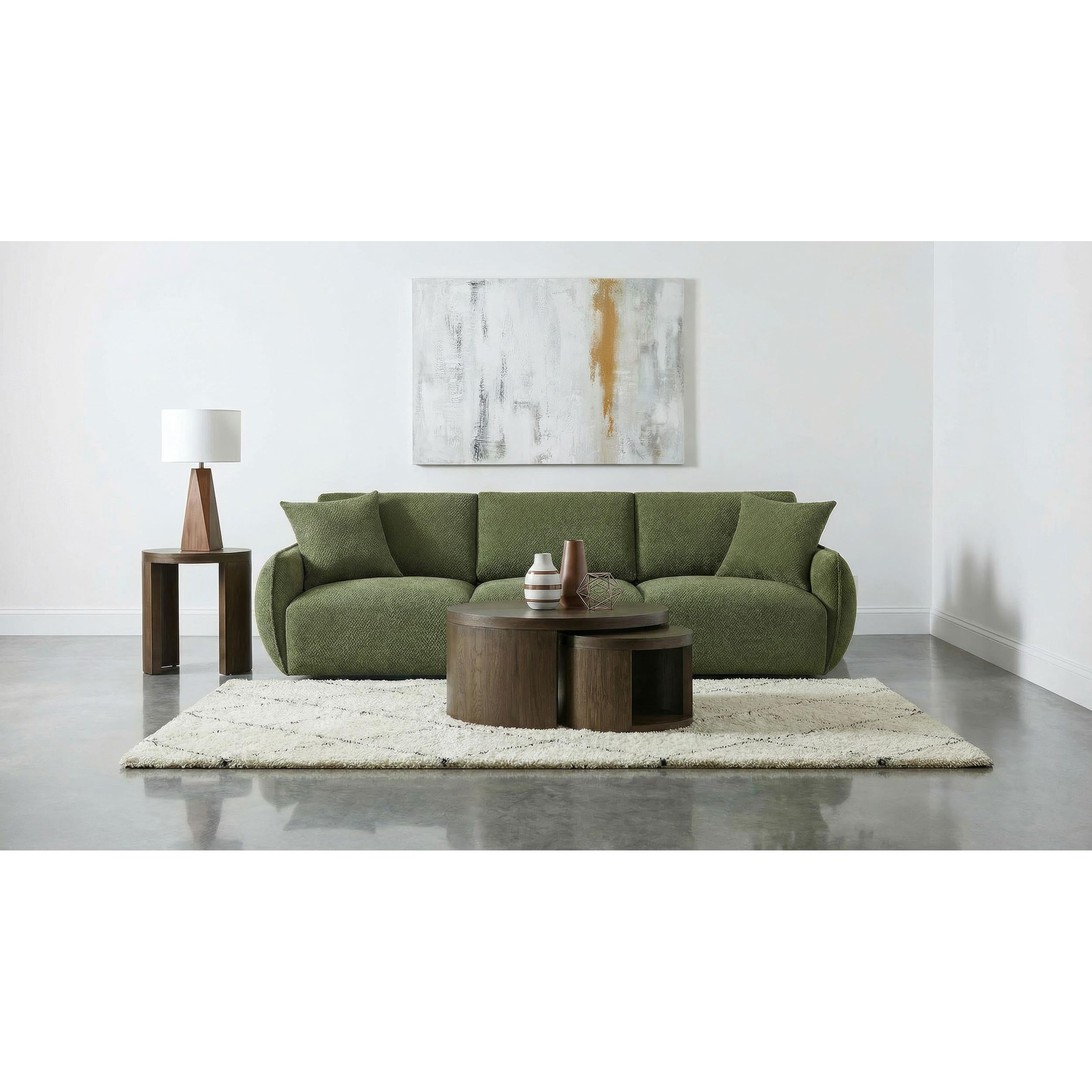  Coaster Furniture Elysia 551895-SOFA Chenille Upholstered Modular Lounge Sofa - Green IMAGE 3
