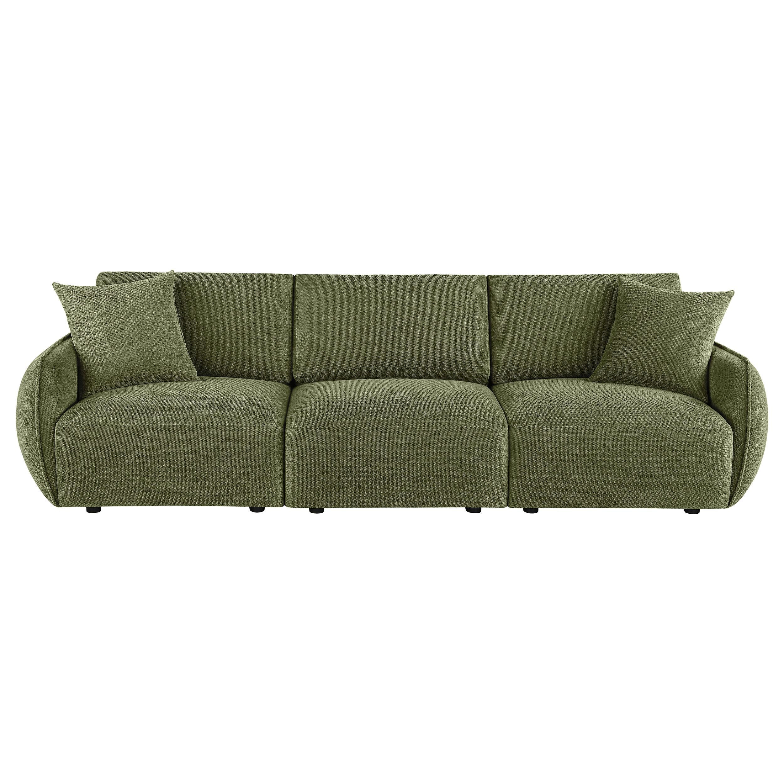  Coaster Furniture Elysia 551895-SOFA Chenille Upholstered Modular Lounge Sofa - Green IMAGE 4