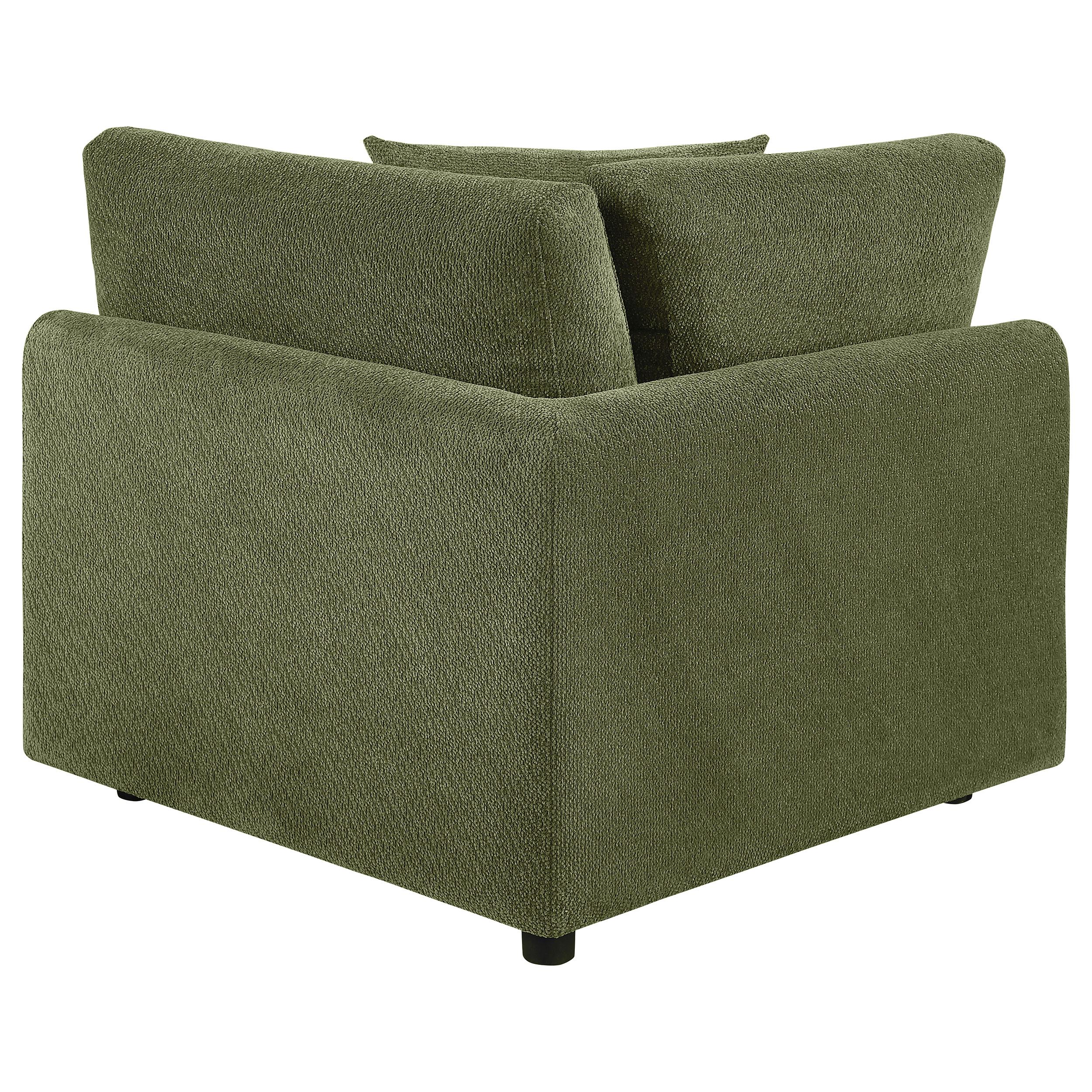  Coaster Furniture Elysia 551896 Chenille Upholstered Modular Corner Chair - Green IMAGE 2