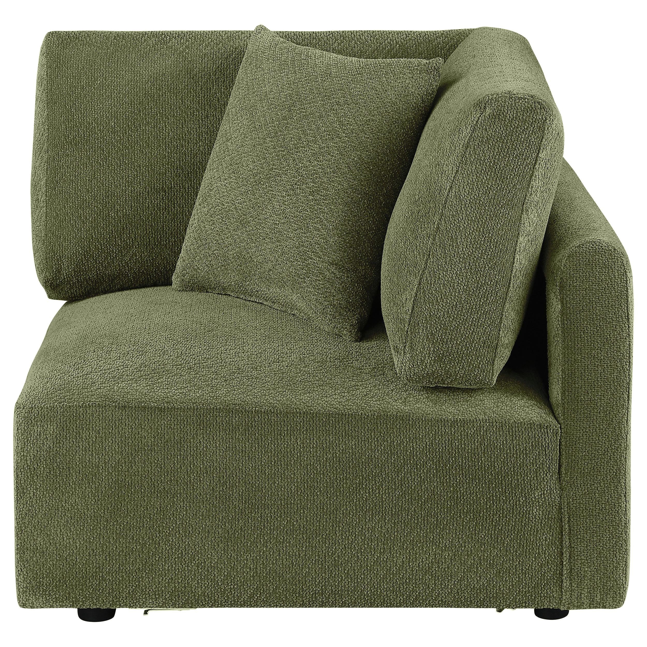  Coaster Furniture Elysia 551896 Chenille Upholstered Modular Corner Chair - Green IMAGE 3