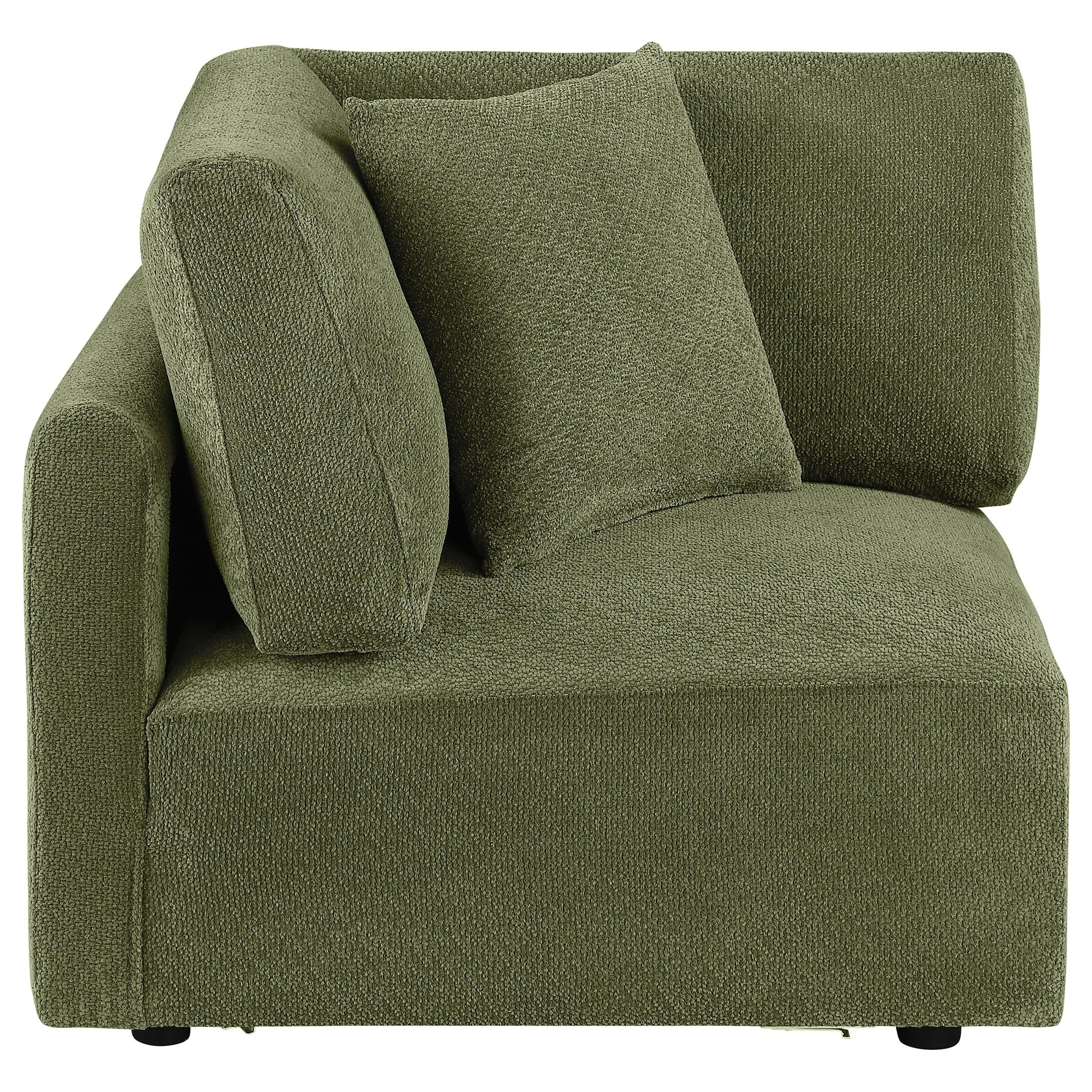  Coaster Furniture Elysia 551896 Chenille Upholstered Modular Corner Chair - Green IMAGE 4