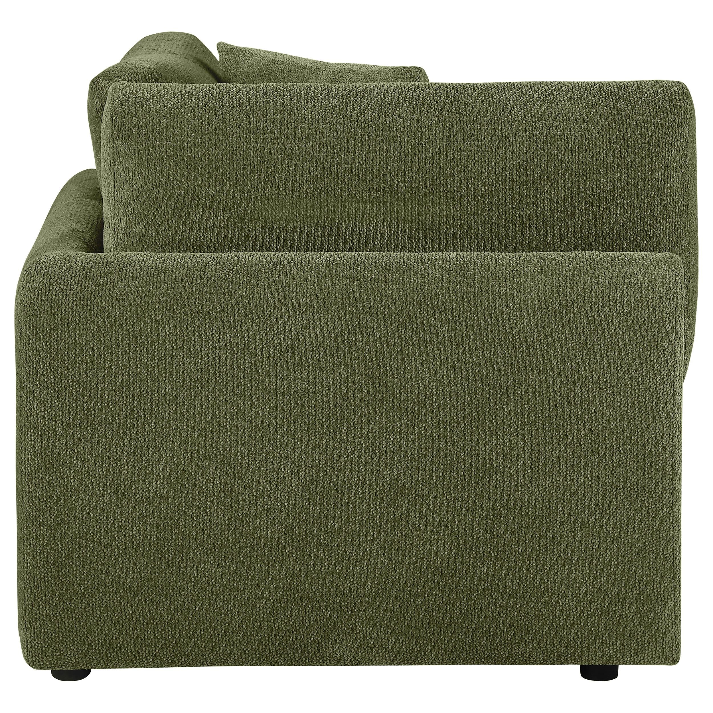  Coaster Furniture Elysia 551896 Chenille Upholstered Modular Corner Chair - Green IMAGE 5