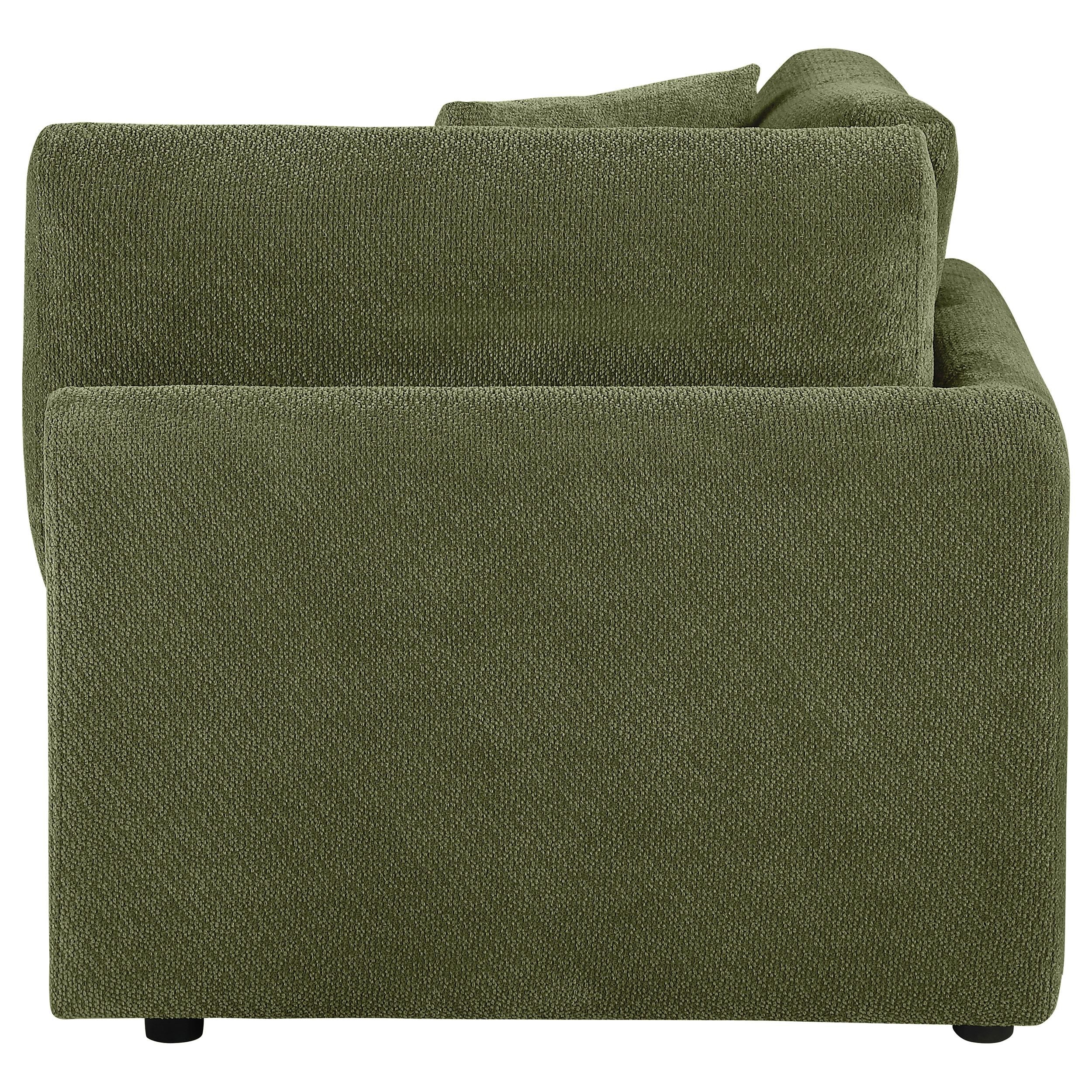  Coaster Furniture Elysia 551896 Chenille Upholstered Modular Corner Chair - Green IMAGE 6