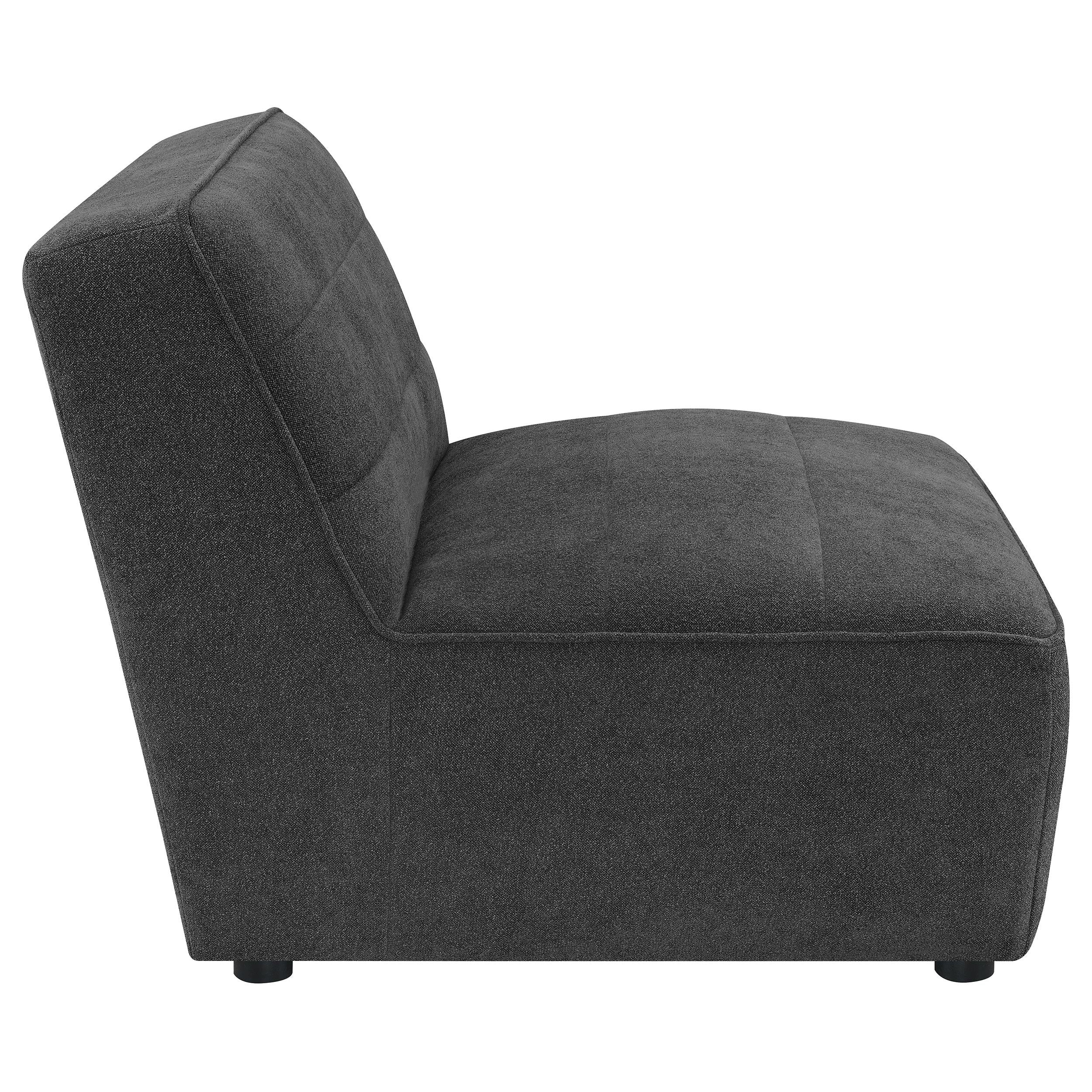  Coaster Furniture Sunny 552081 Upholstered Armless Chair - Dark Charcoal IMAGE 4