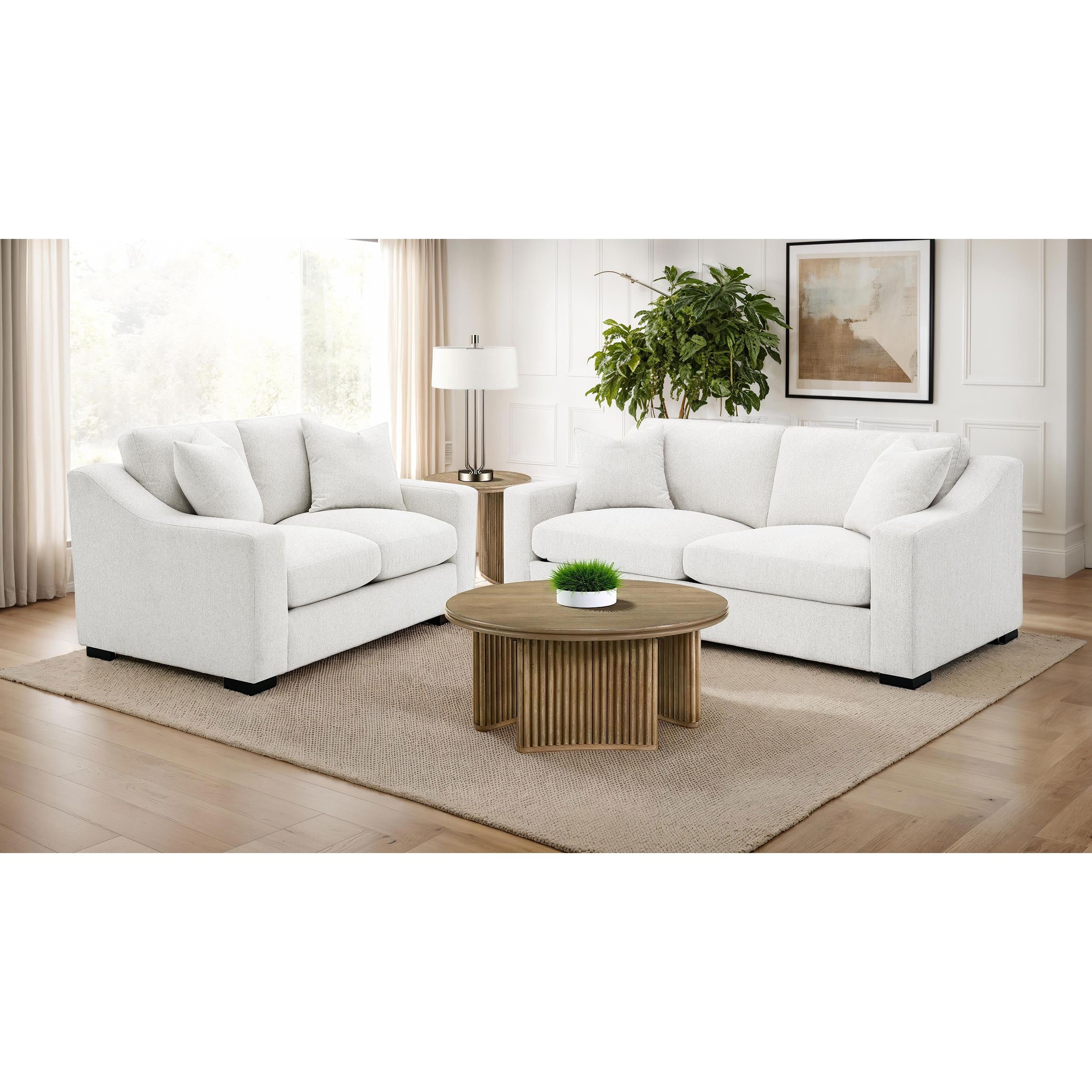  Coaster Furniture Ashlyn 552091 Fabric Upholstered Track Arm Sofa - Sand IMAGE 5