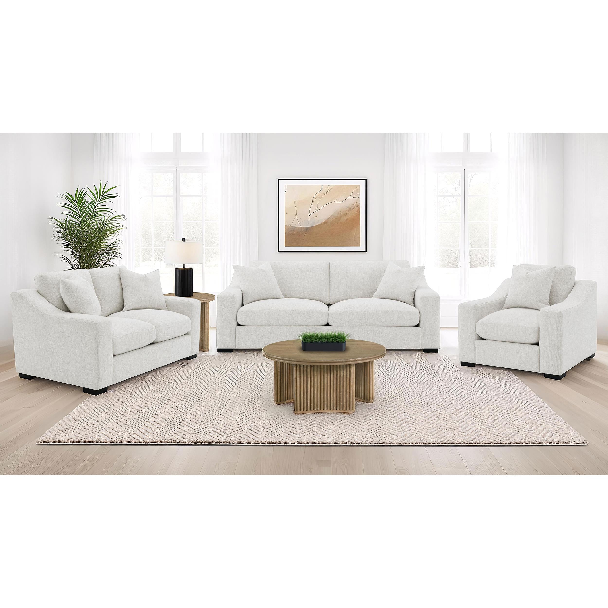  Coaster Furniture Ashlyn 552091 Fabric Upholstered Track Arm Sofa - Sand IMAGE 8