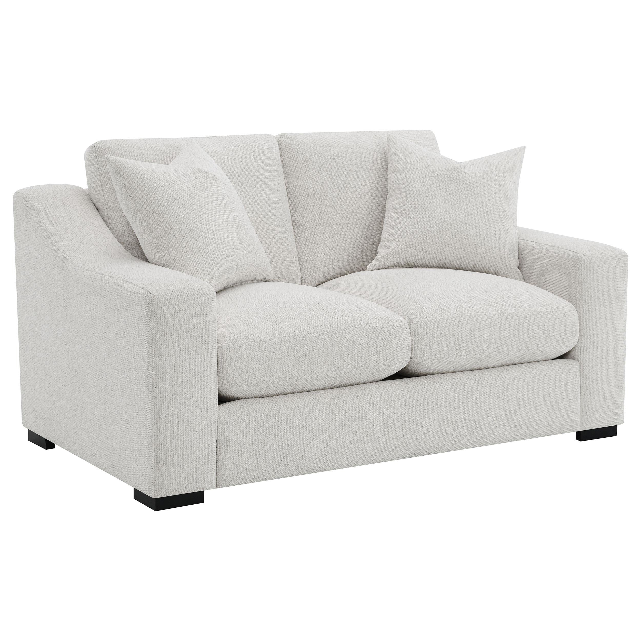  Coaster Furniture Ashlyn 552092 Fabric Upholstered Track Arm Loveseat - Sand IMAGE 1
