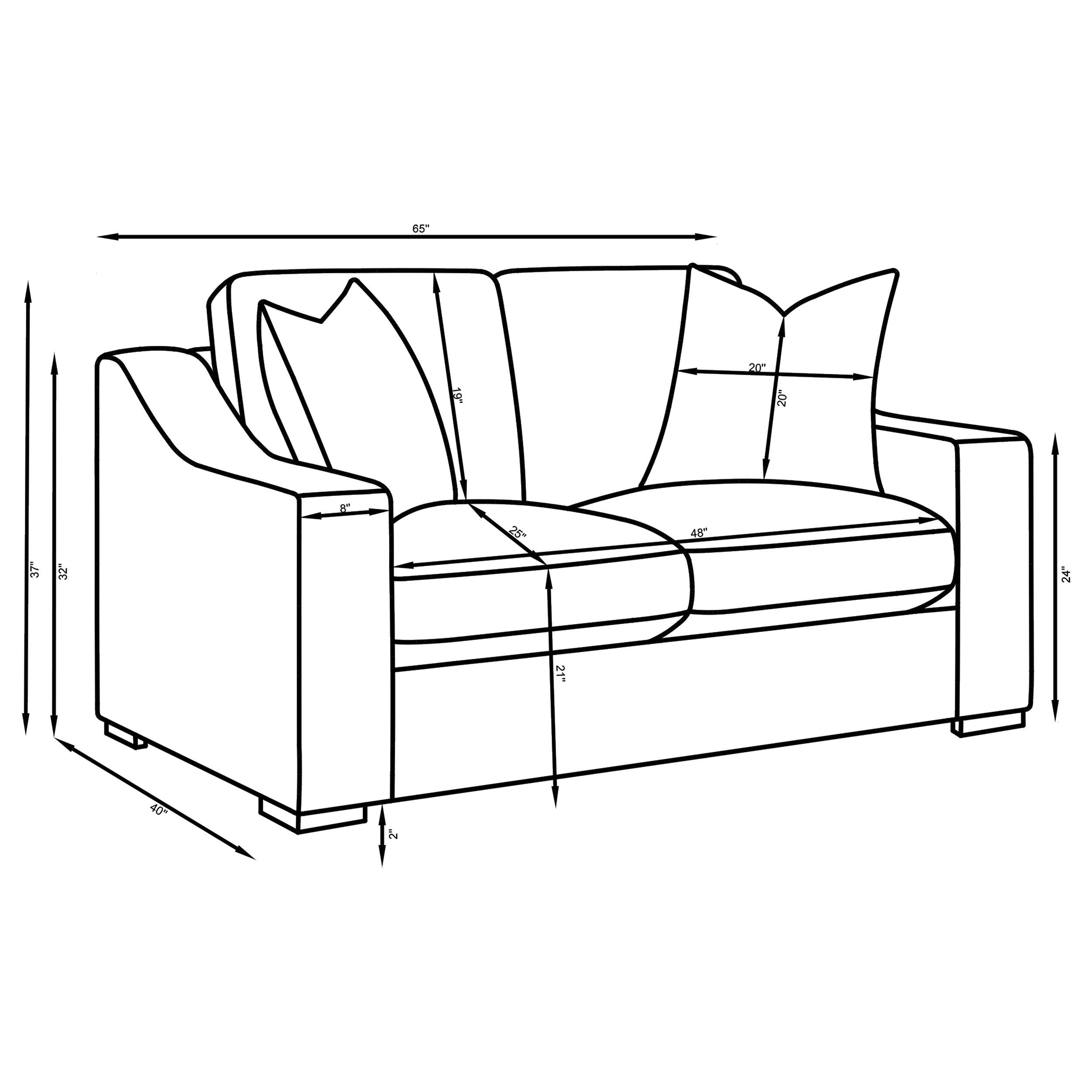  Coaster Furniture Ashlyn 552092 Fabric Upholstered Track Arm Loveseat - Sand IMAGE 4