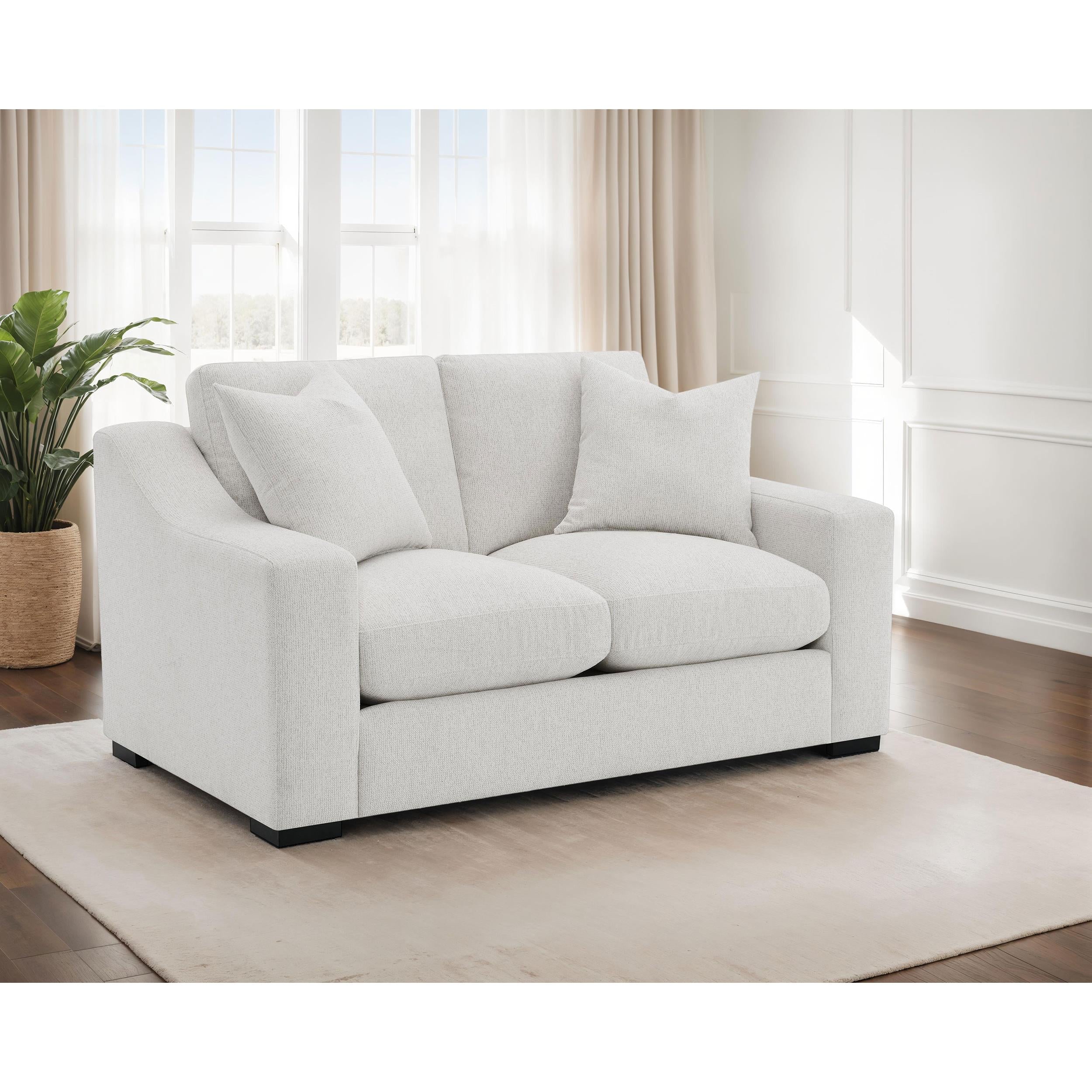  Coaster Furniture Ashlyn 552092 Fabric Upholstered Track Arm Loveseat - Sand IMAGE 6