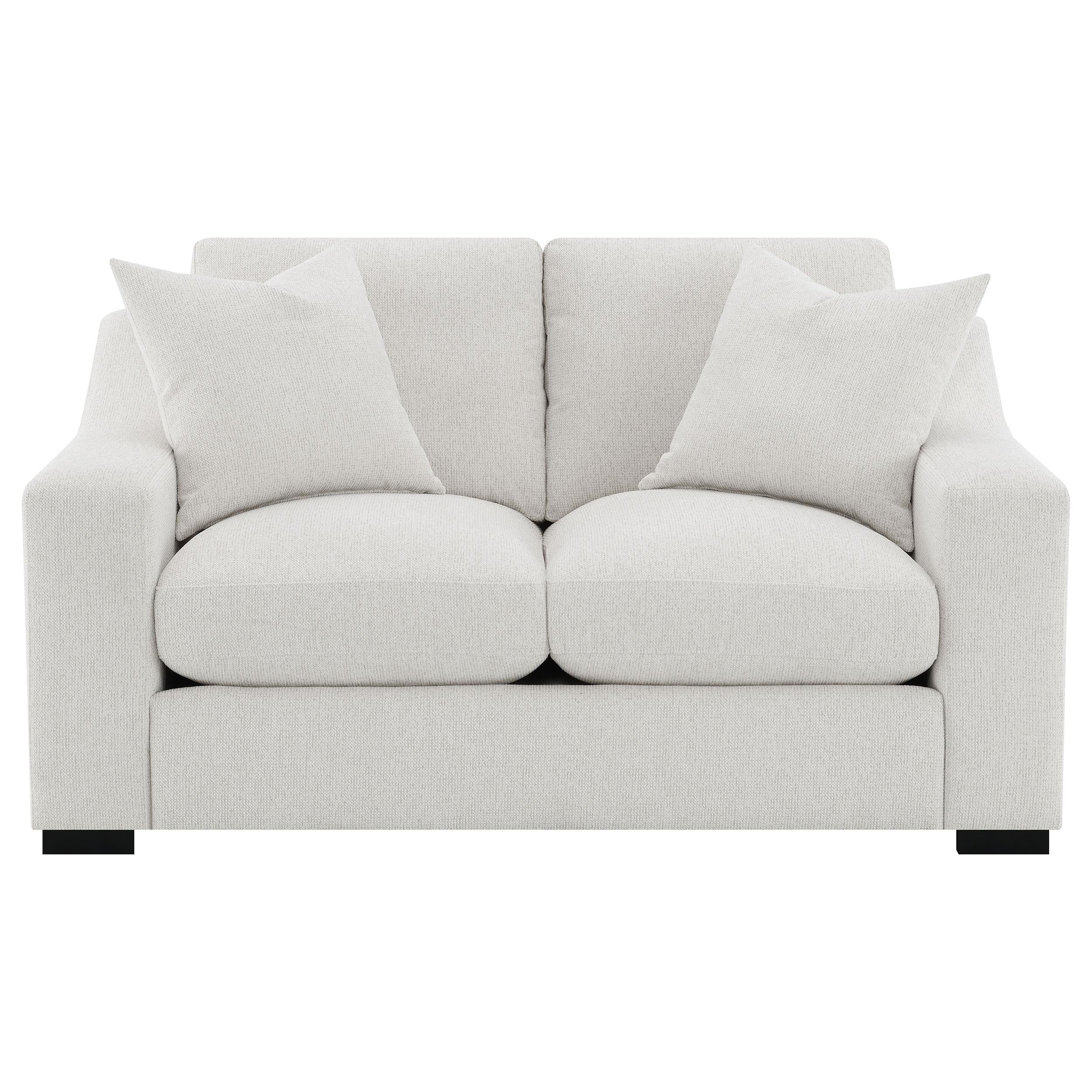  Coaster Furniture Ashlyn 552092 Fabric Upholstered Track Arm Loveseat - Sand IMAGE 9