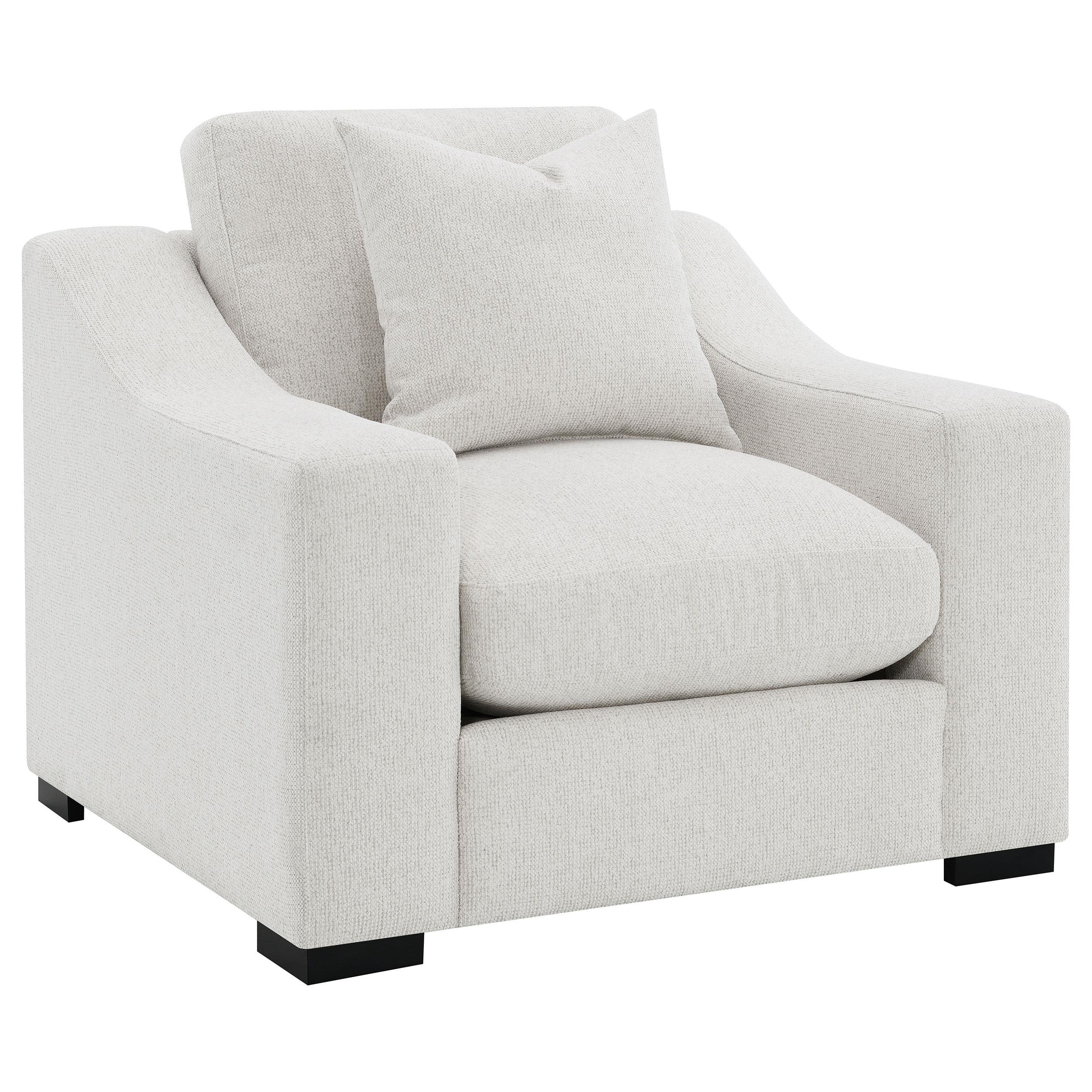  Coaster Furniture Ashlyn 552093 Fabric Upholstered Track Arm Accent Chair - Sand IMAGE 1