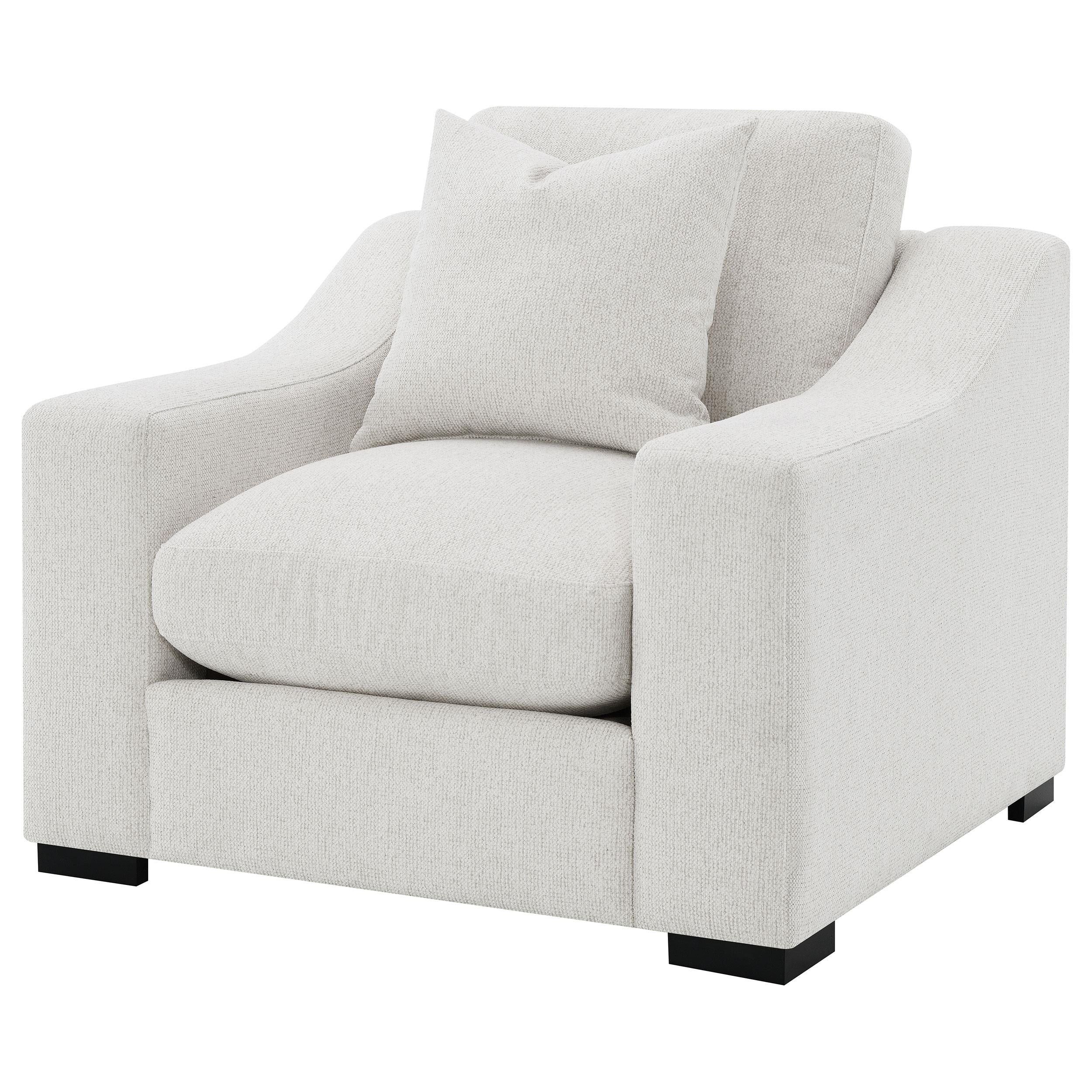 Coaster Furniture Ashlyn 552093 Fabric Upholstered Track Arm Accent Chair - Sand IMAGE 2