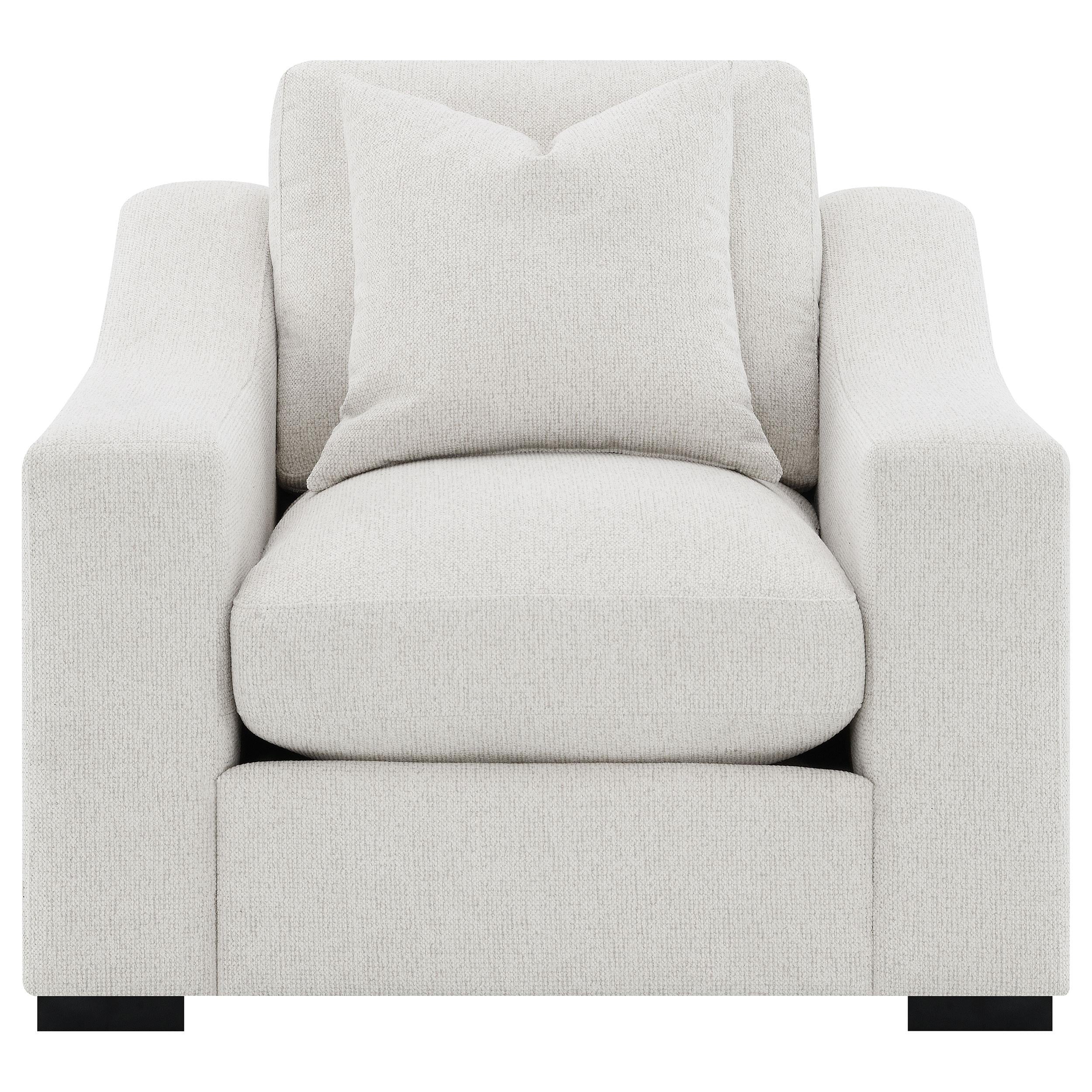  Coaster Furniture Ashlyn 552093 Fabric Upholstered Track Arm Accent Chair - Sand IMAGE 7