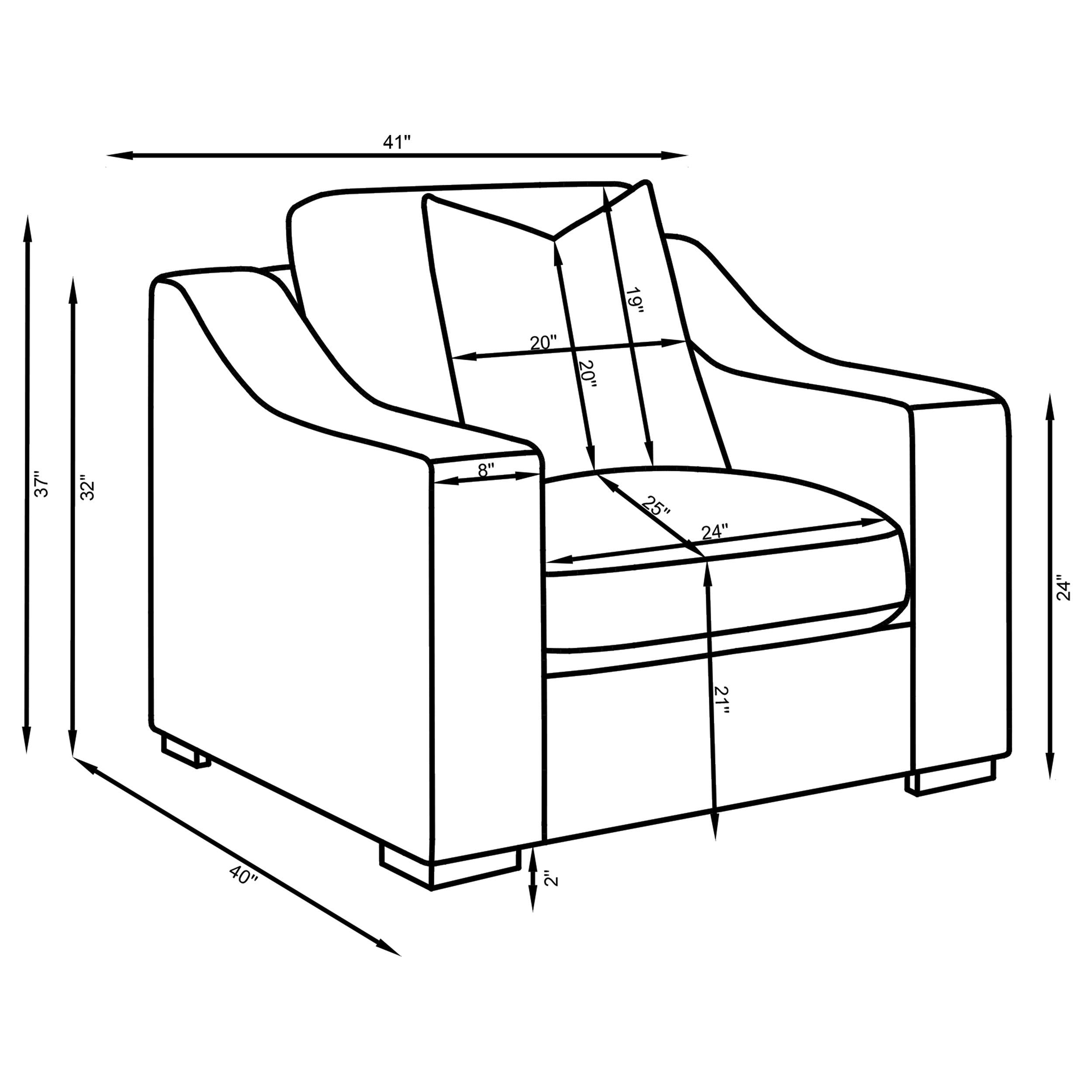  Coaster Furniture Ashlyn 552093 Fabric Upholstered Track Arm Accent Chair - Sand IMAGE 9