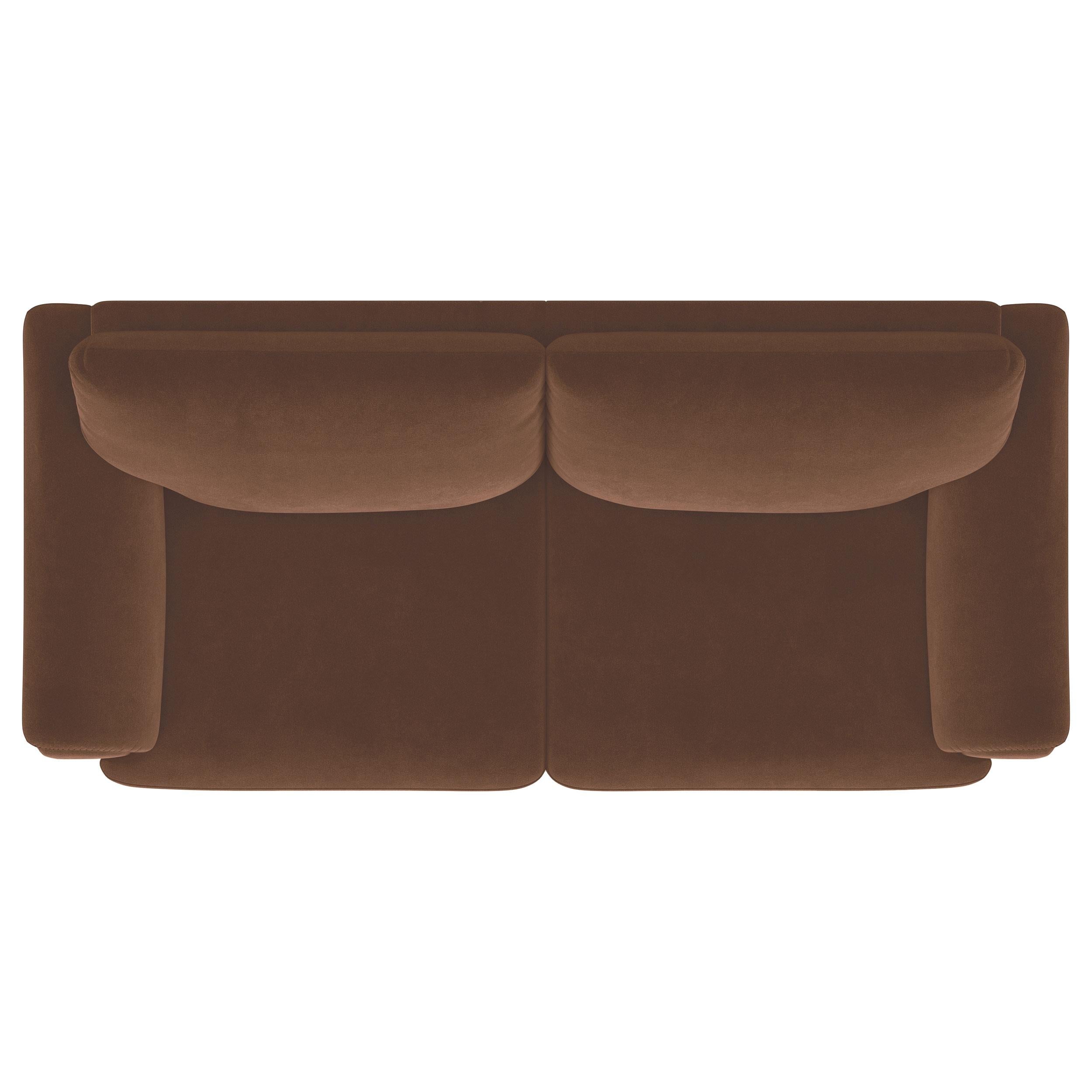  Coaster Furniture Selma 552101 Velvet Upholstered Crescent Arm Sofa - Rust IMAGE 12