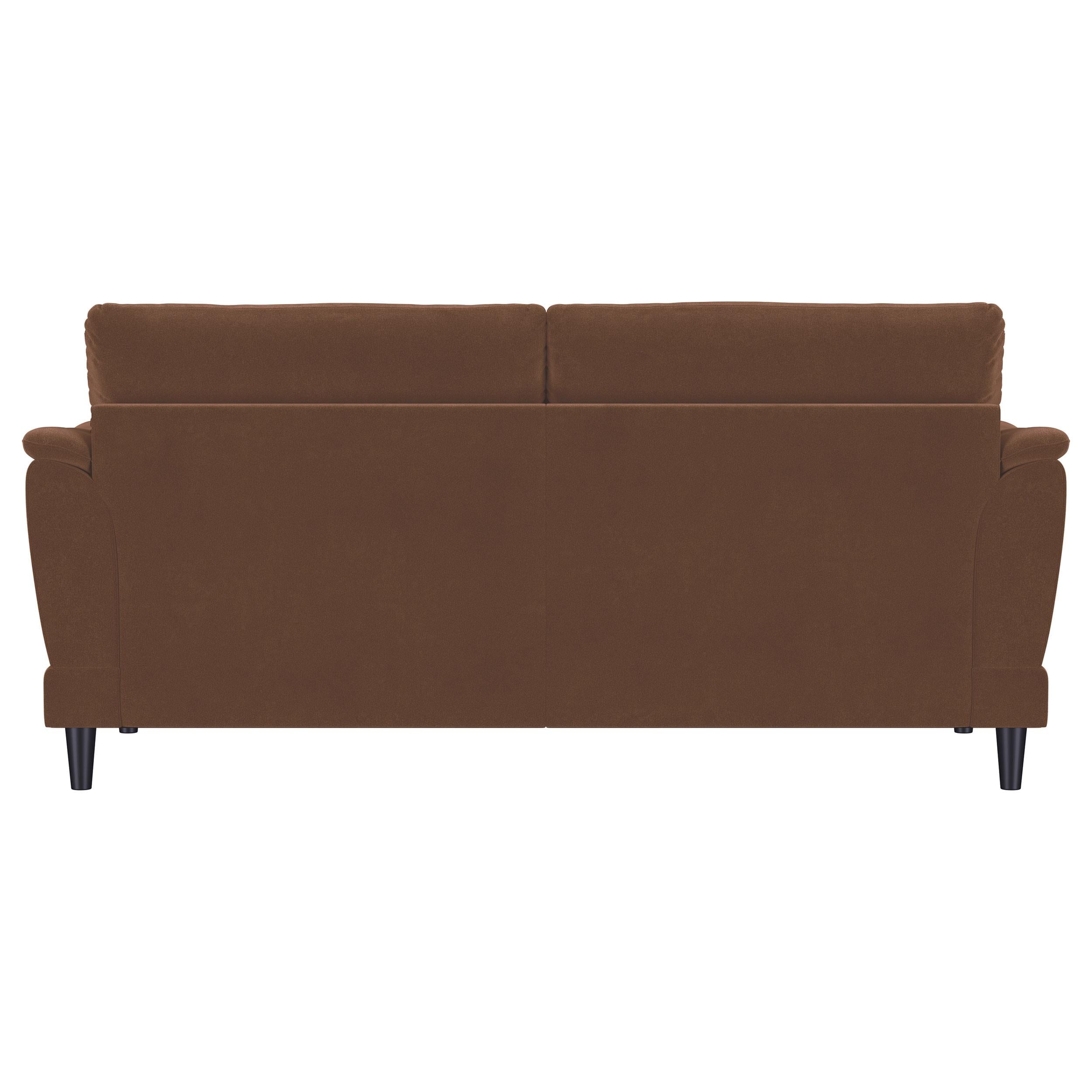  Coaster Furniture Selma 552101 Velvet Upholstered Crescent Arm Sofa - Rust IMAGE 6