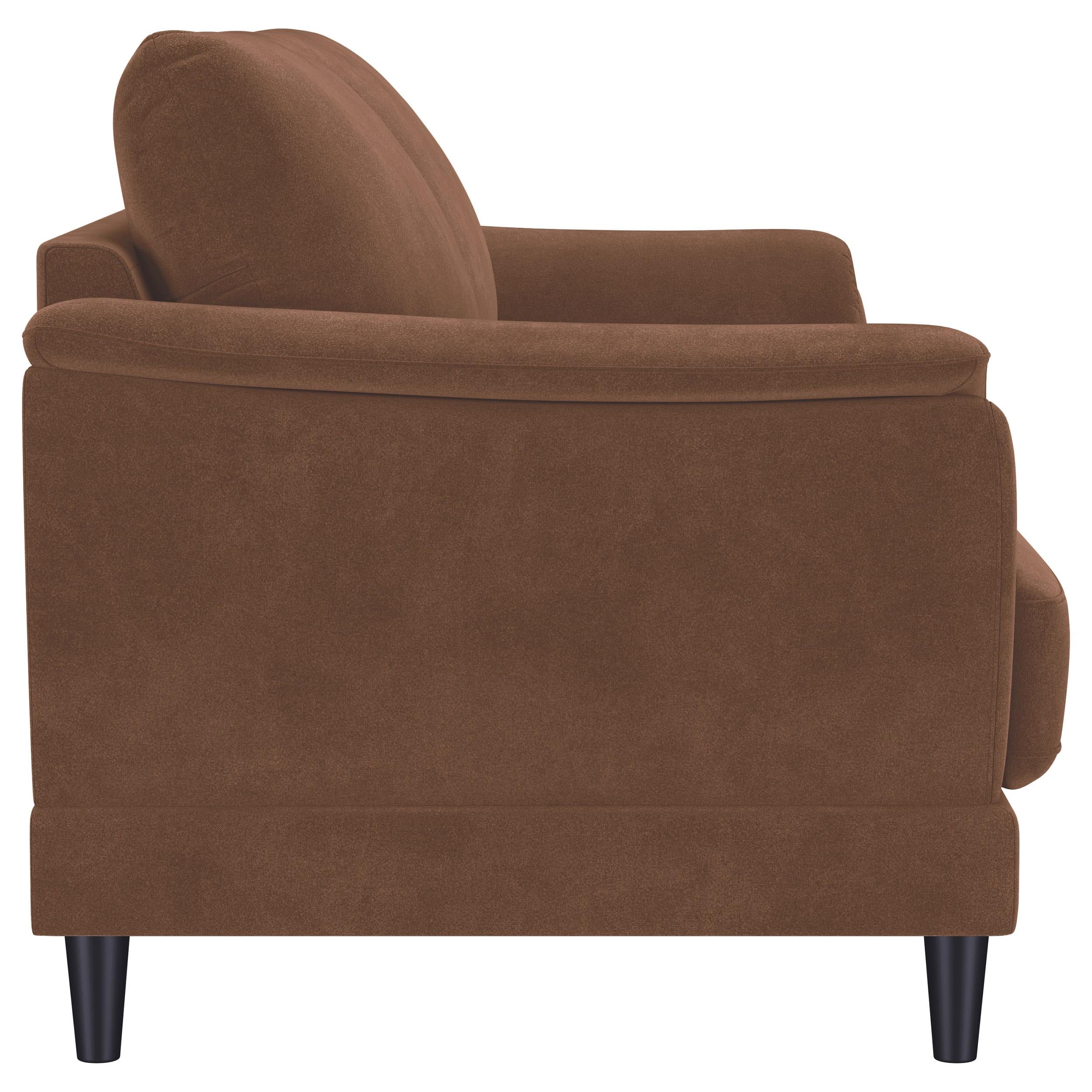  Coaster Furniture Selma 552101 Velvet Upholstered Crescent Arm Sofa - Rust IMAGE 7