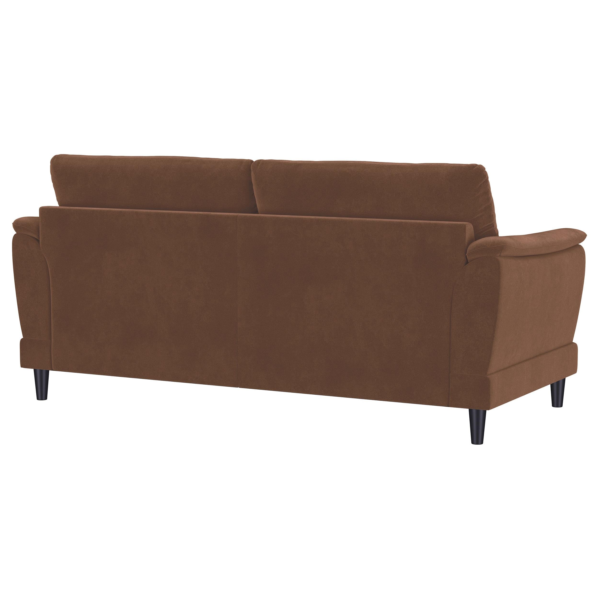  Coaster Furniture Selma 552101 Velvet Upholstered Crescent Arm Sofa - Rust IMAGE 9