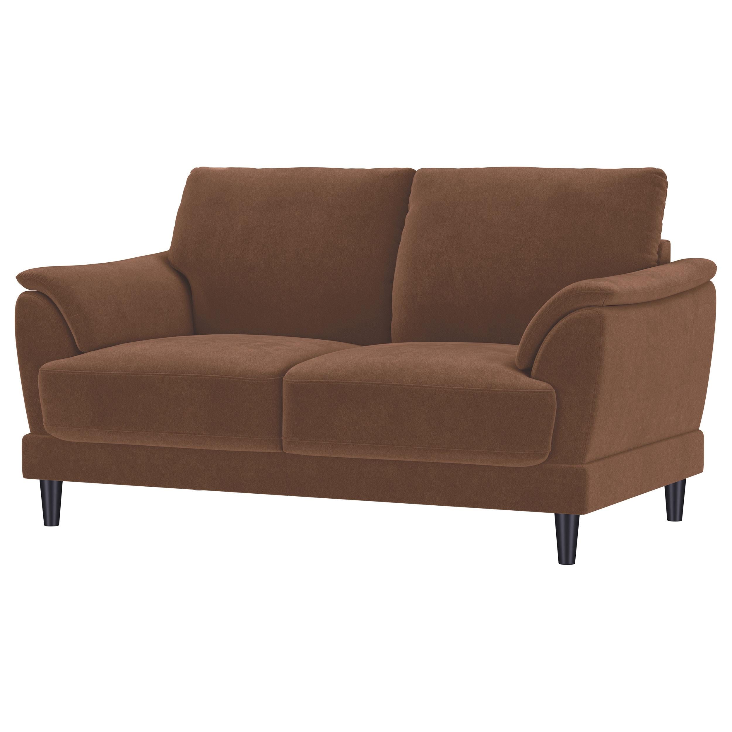  Coaster Furniture Selma 552102 Velvet Upholstered Crescent Arm Loveseat - Rust IMAGE 10