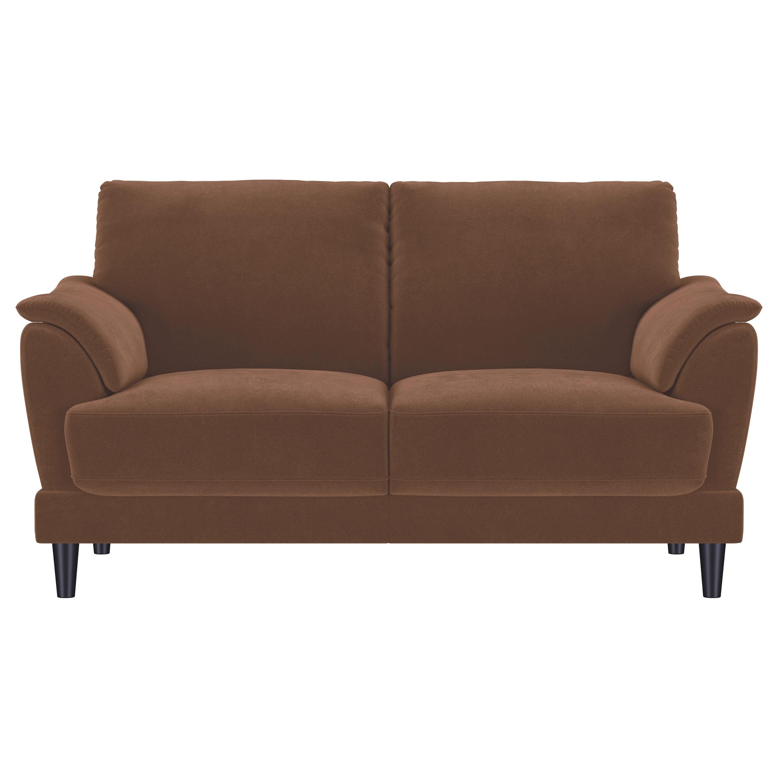 Coaster Furniture Selma 552102 Velvet Upholstered Crescent Arm Loveseat - Rust IMAGE 9