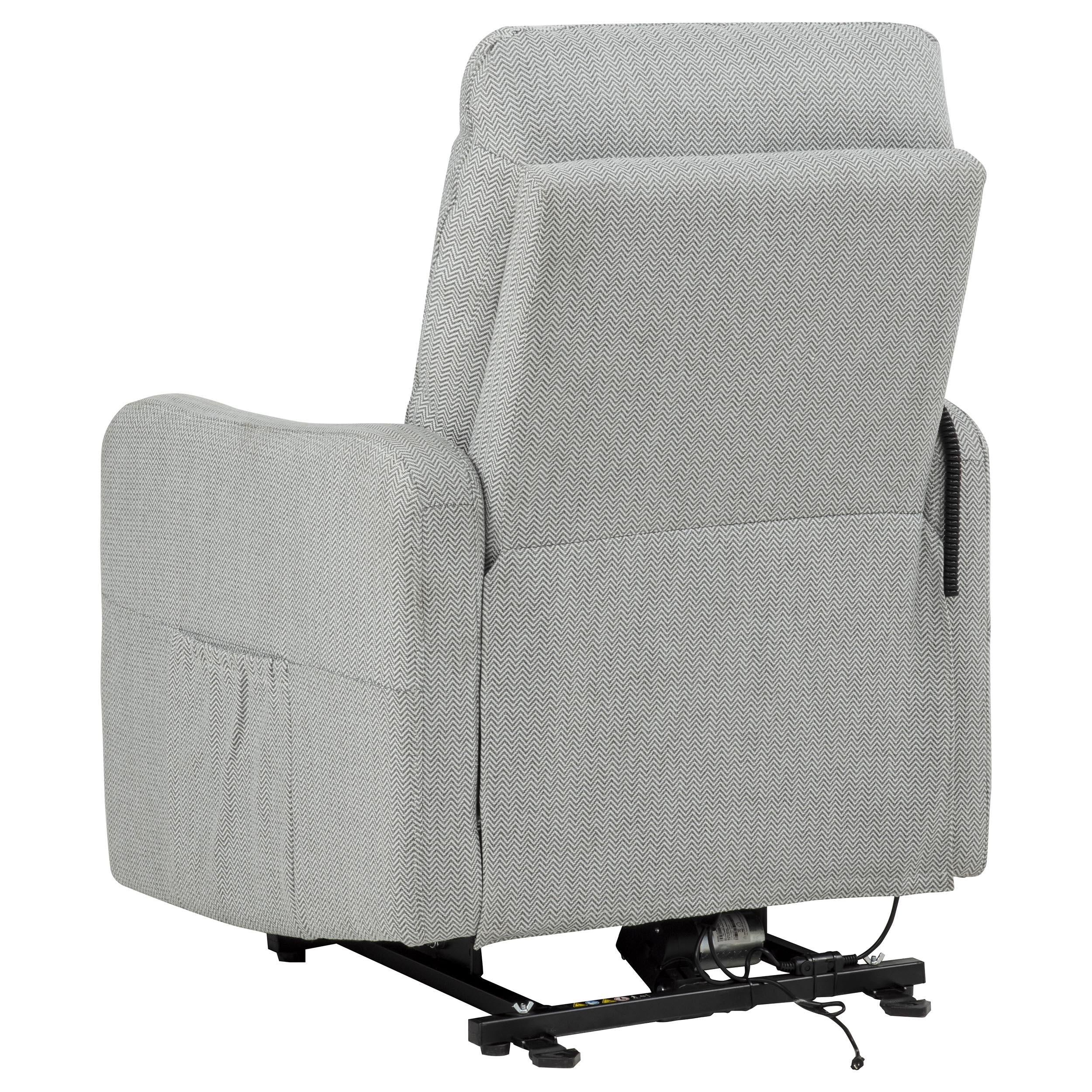  Coaster Furniture Dayes 600130P Upholstered Power Lift Recliner Chair - Light Grey IMAGE 11