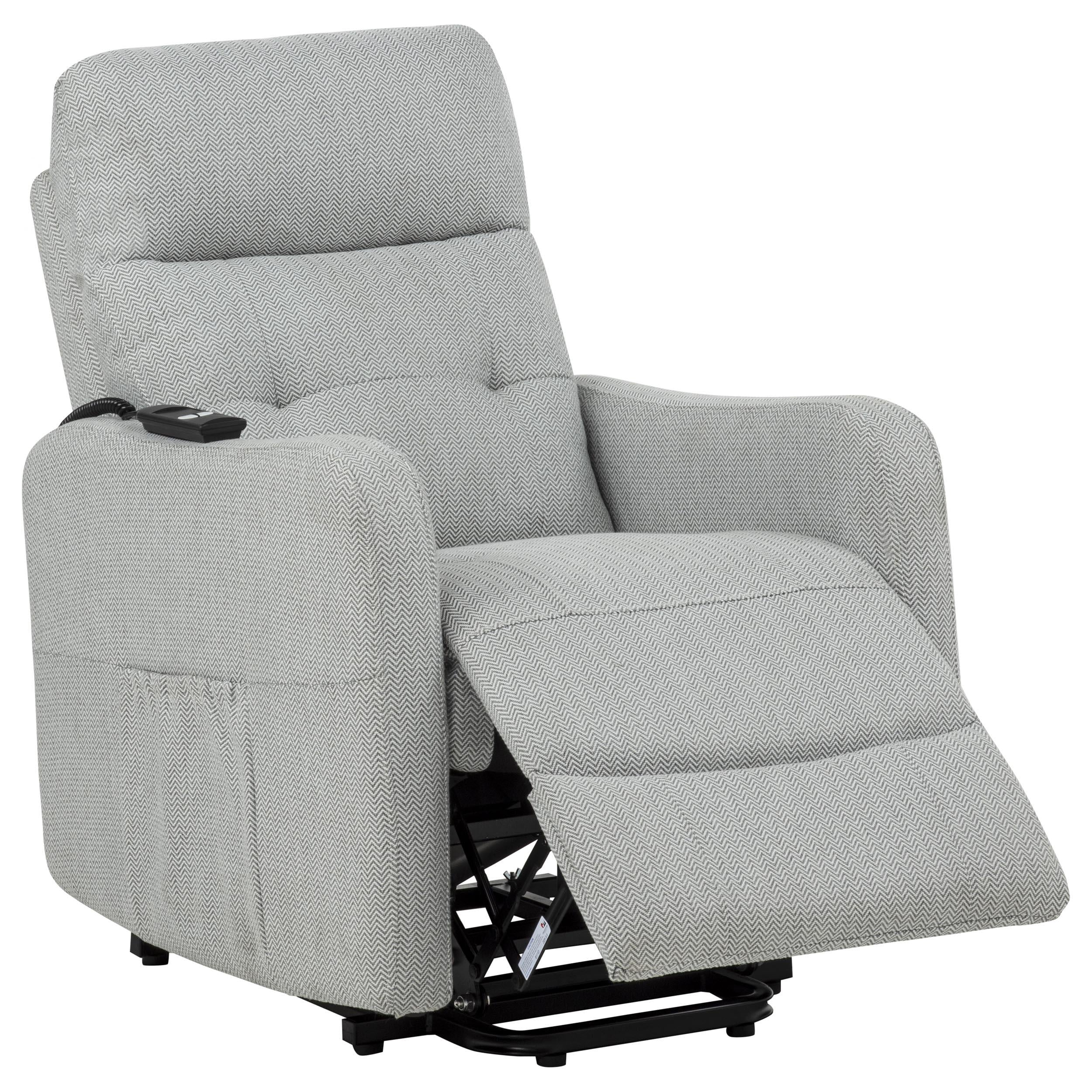  Coaster Furniture Dayes 600130P Upholstered Power Lift Recliner Chair - Light Grey IMAGE 13