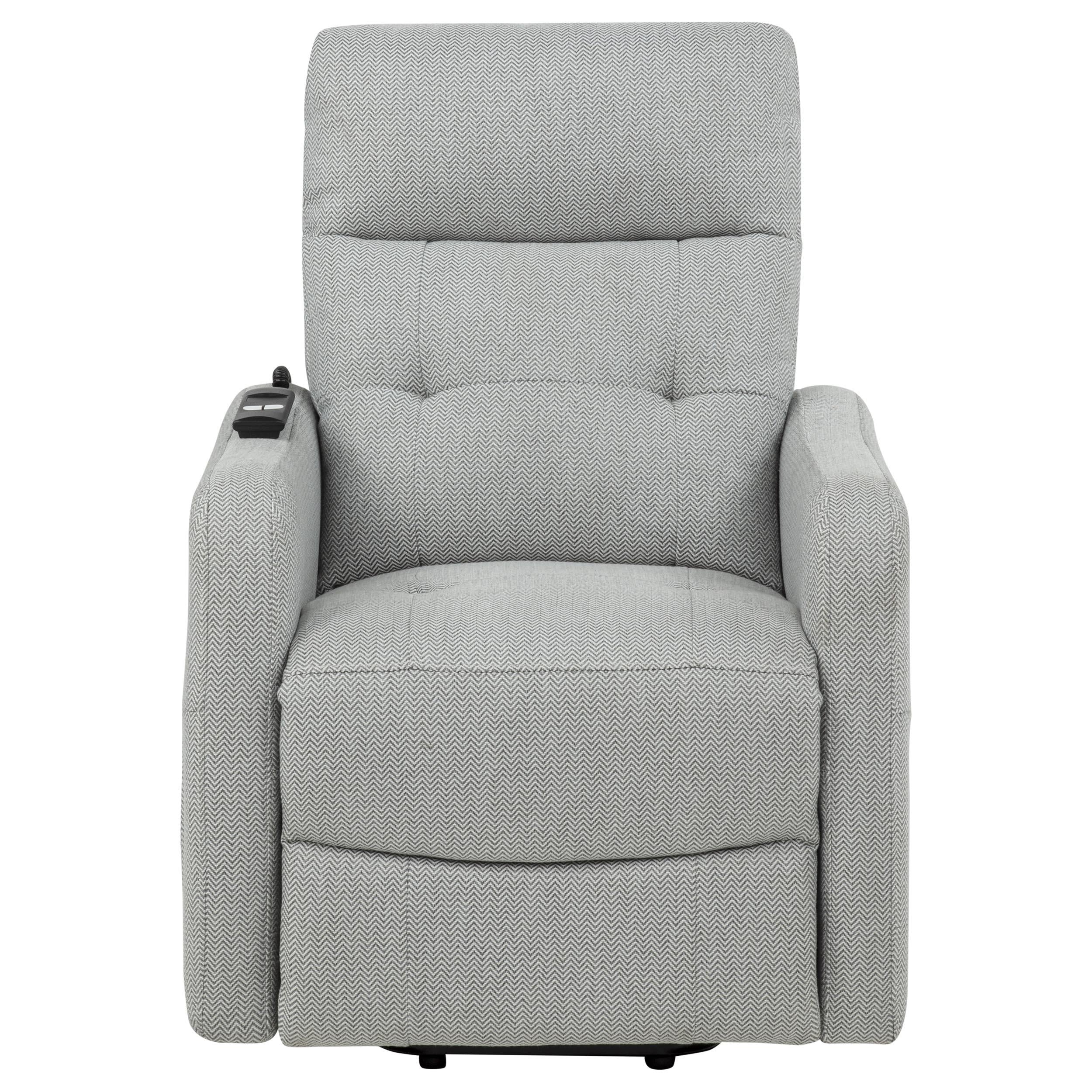  Coaster Furniture Dayes 600130P Upholstered Power Lift Recliner Chair - Light Grey IMAGE 6