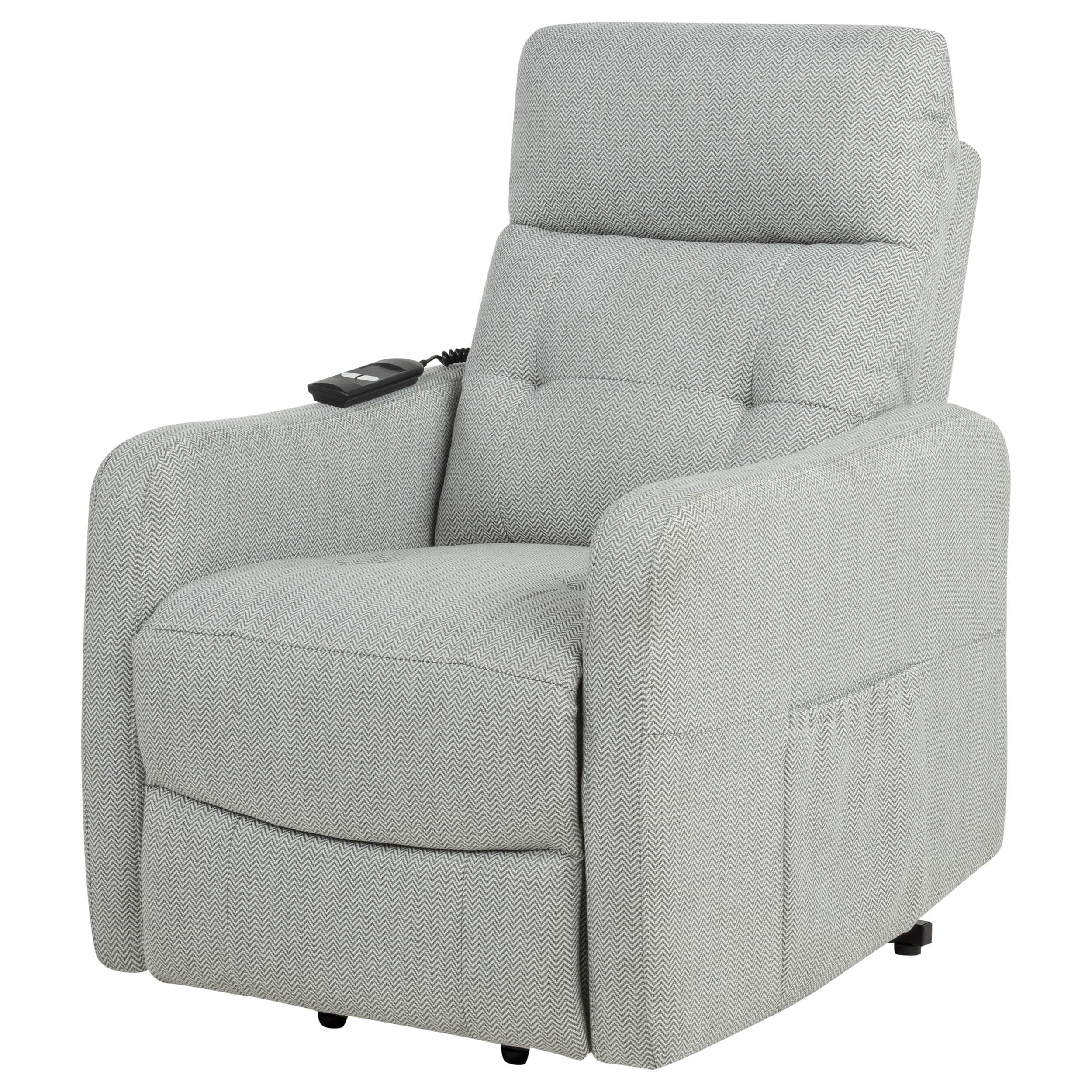  Coaster Furniture Dayes 600130P Upholstered Power Lift Recliner Chair - Light Grey IMAGE 9