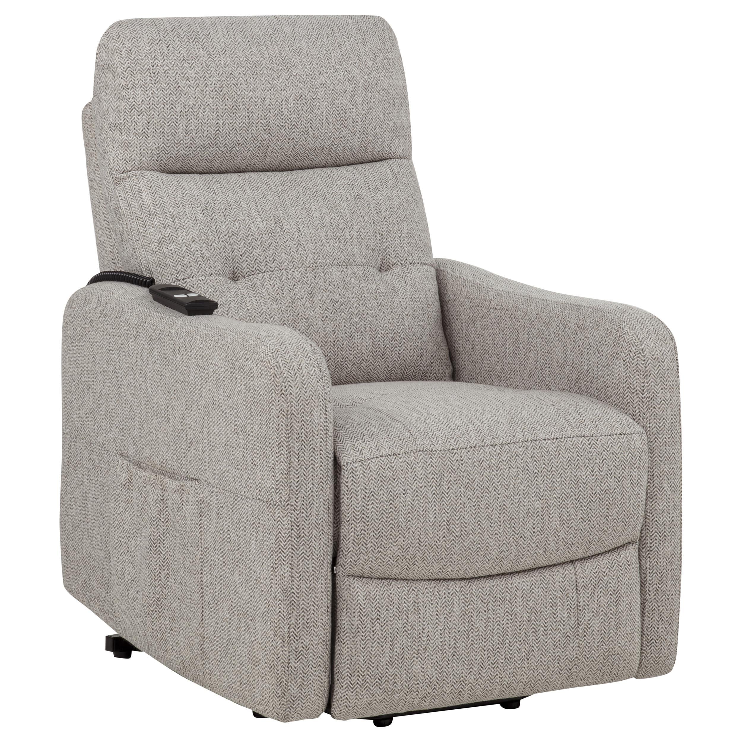  Coaster Furniture Dayes 600131P Upholstered Power Lift Recliner Chair - Taupe IMAGE 1