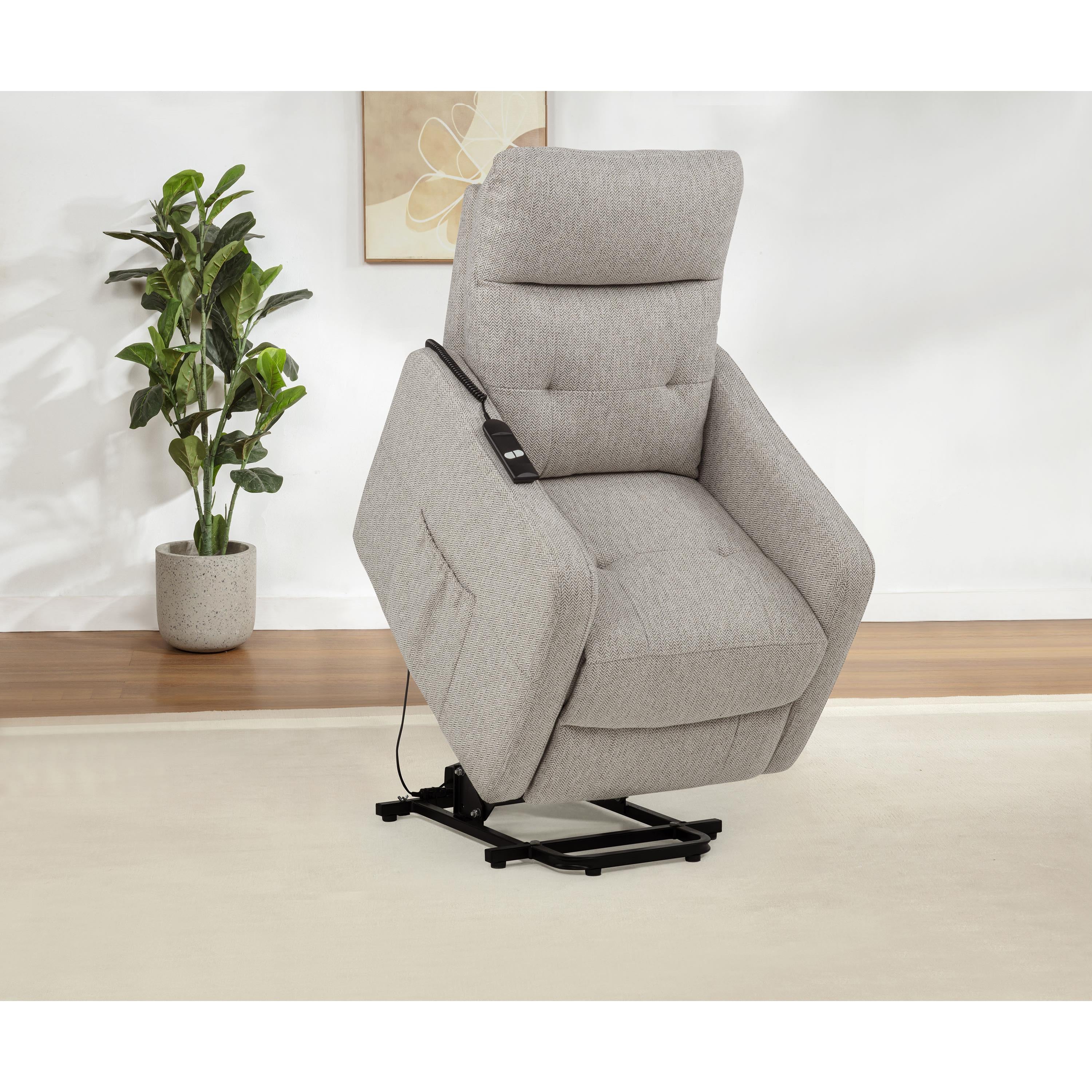  Coaster Furniture Dayes 600131P Upholstered Power Lift Recliner Chair - Taupe IMAGE 12