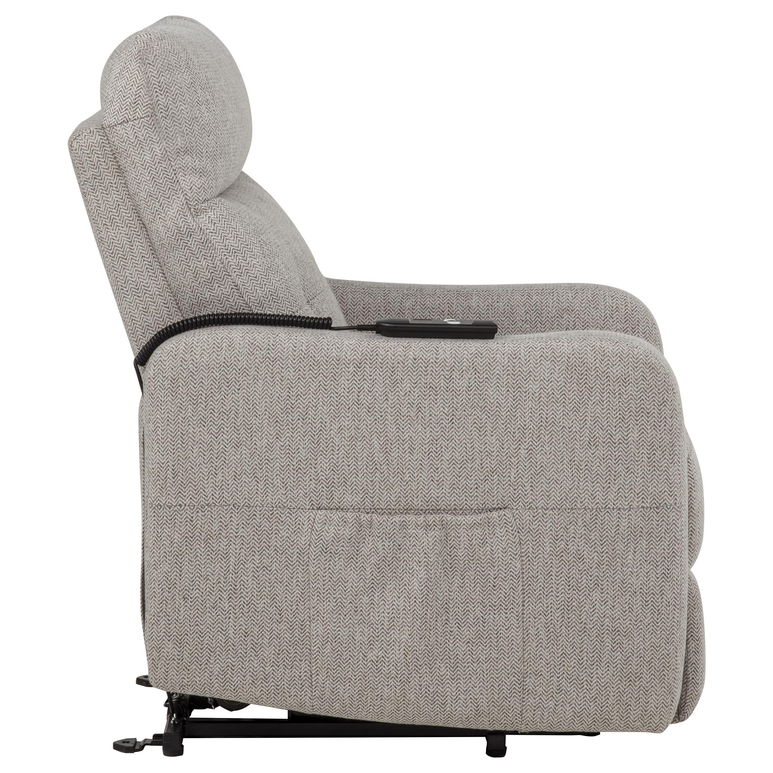  Coaster Furniture Dayes 600131P Upholstered Power Lift Recliner Chair - Taupe IMAGE 13
