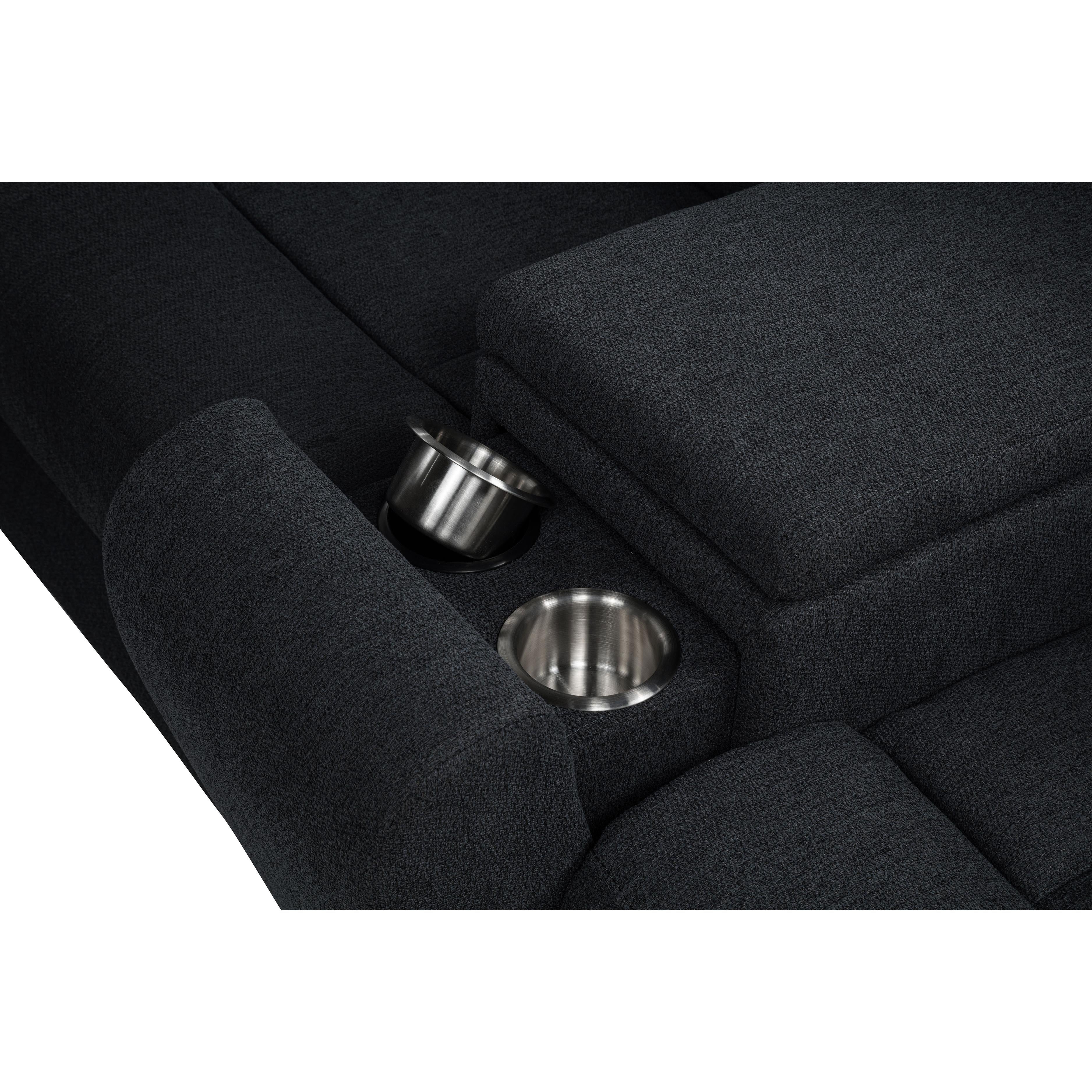  Coaster Furniture Hagen 600500P Upholstered Power Reclining Sectional Sofa - Steel Grey IMAGE 12