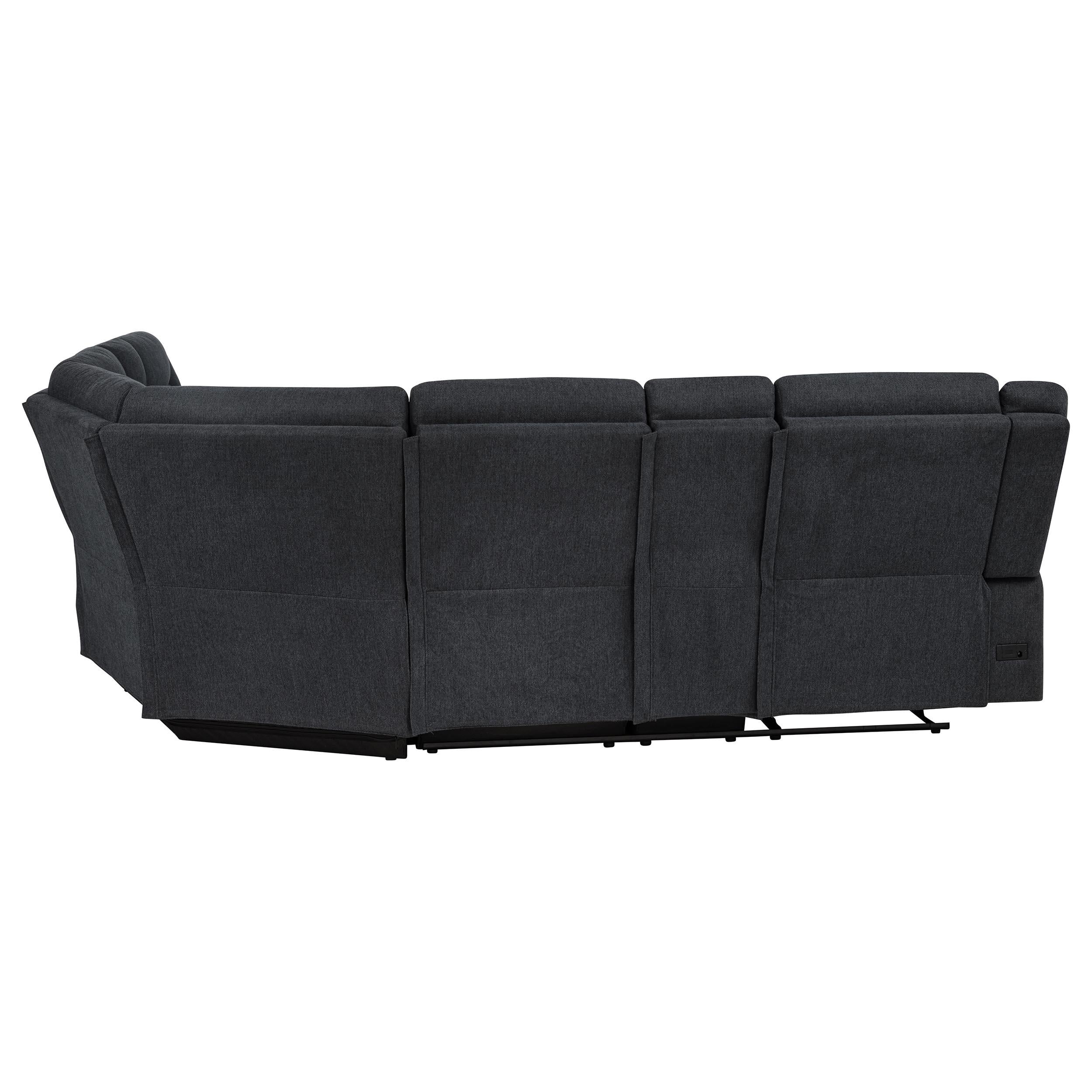  Coaster Furniture Hagen 600500P Upholstered Power Reclining Sectional Sofa - Steel Grey IMAGE 14
