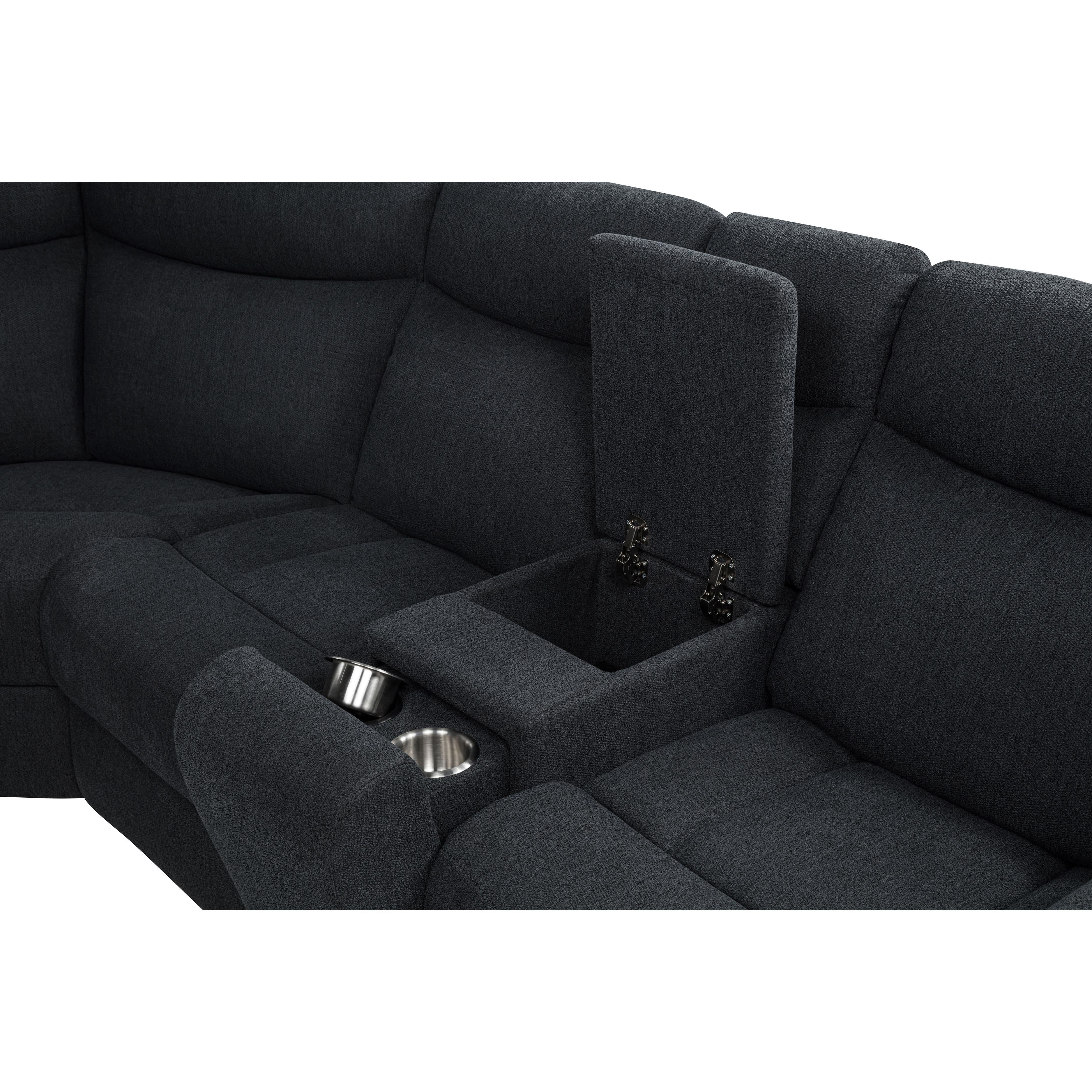  Coaster Furniture Hagen 600500P Upholstered Power Reclining Sectional Sofa - Steel Grey IMAGE 9