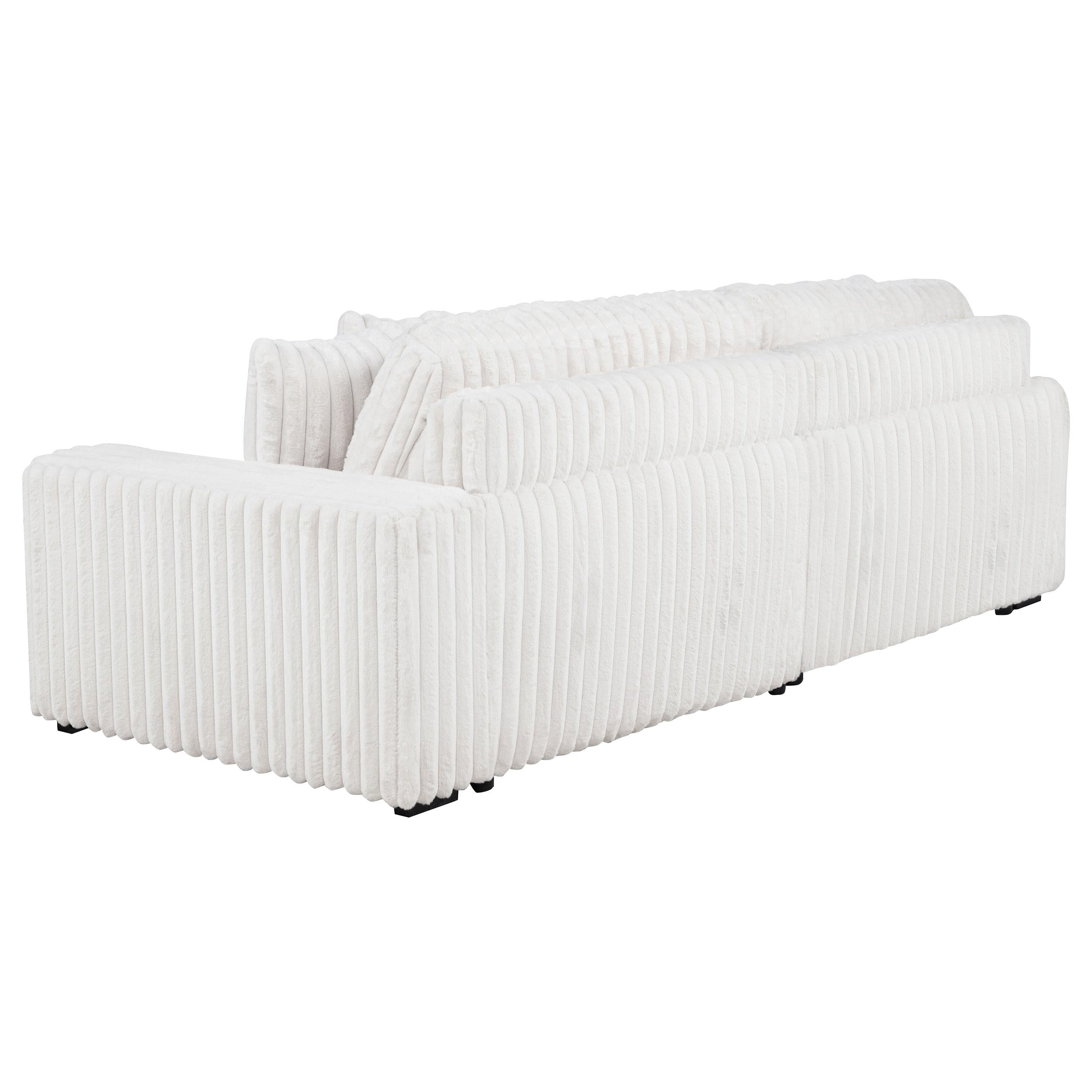  Coaster Furniture Jacana 600535P Corduroy Upholstered Dual Power Chaise Sofa - Ivory IMAGE 11