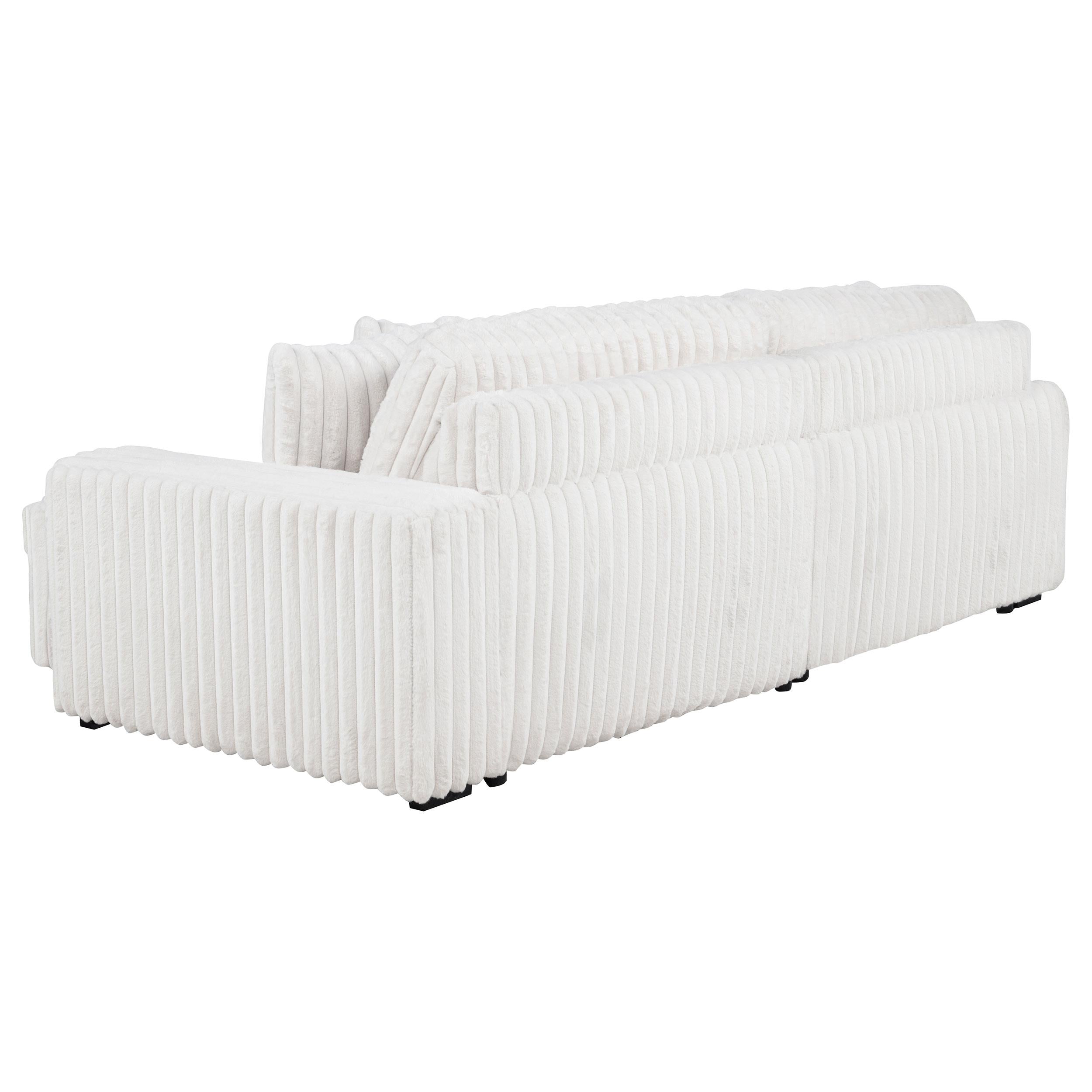  Coaster Furniture Jacana 600535P Corduroy Upholstered Dual Power Chaise Sofa - Ivory IMAGE 13