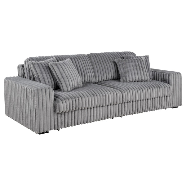 Coaster Furniture Jacana 600536P Corduroy Upholstered Dual Power Chaise Sofa - Grey