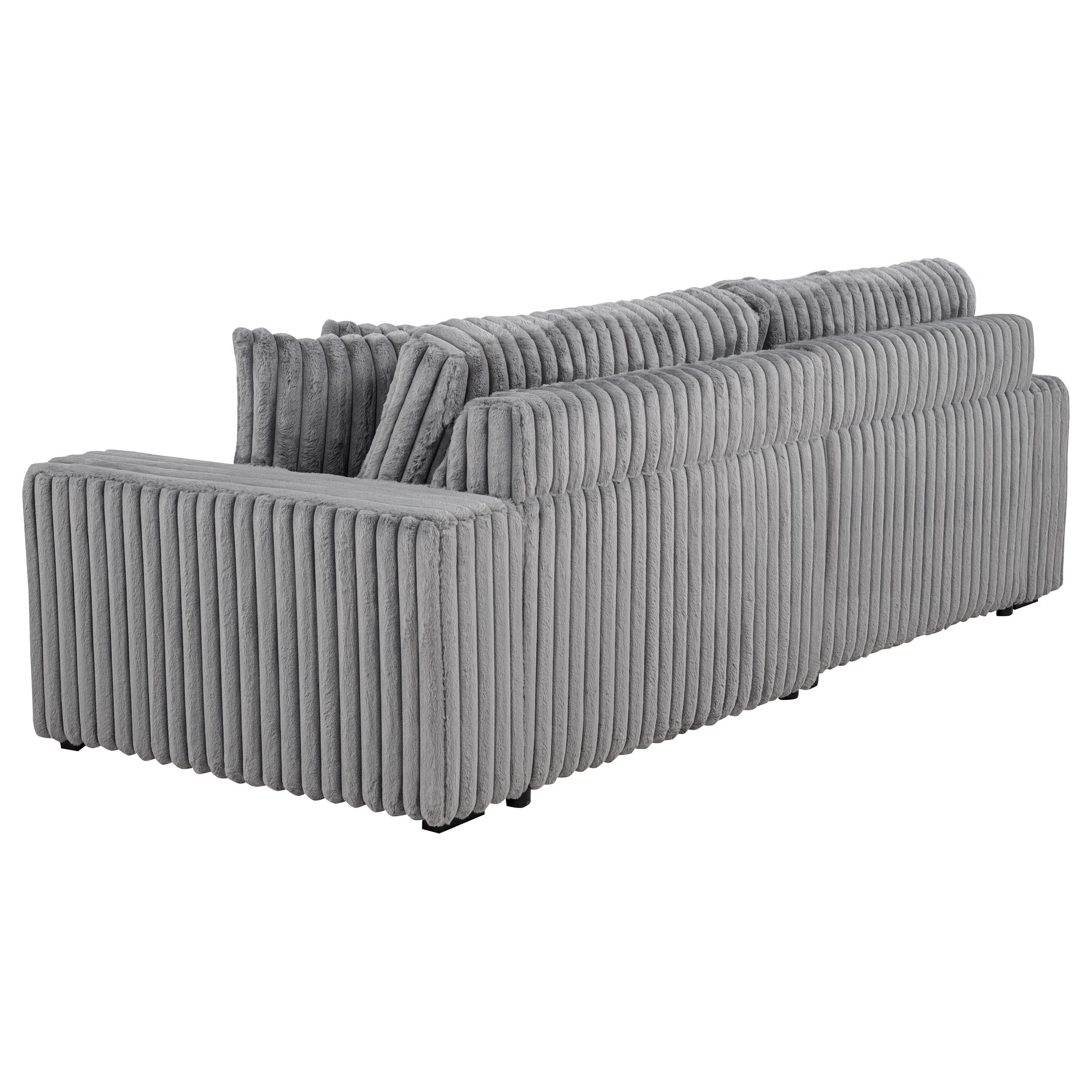  Coaster Furniture Jacana 600536P Corduroy Upholstered Dual Power Chaise Sofa - Grey IMAGE 11