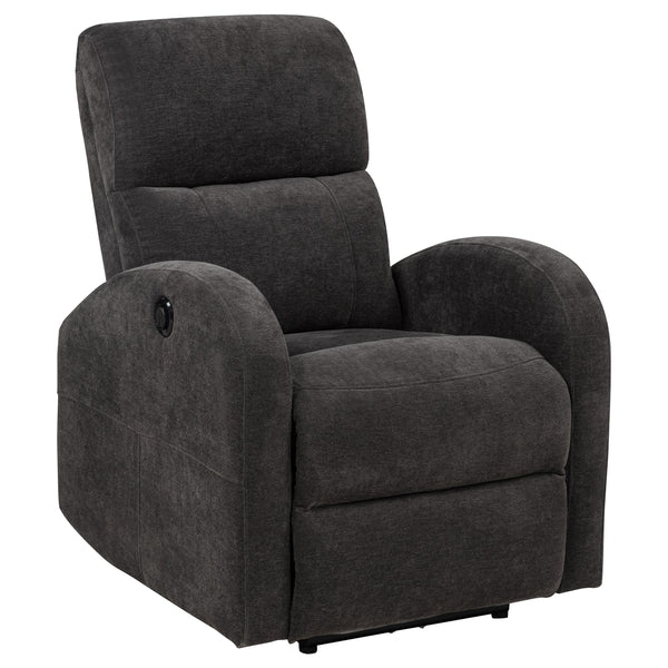 Coaster Furniture Grant 603293P Fabric Upholstered Power Recliner Chair - Charcoal Grey