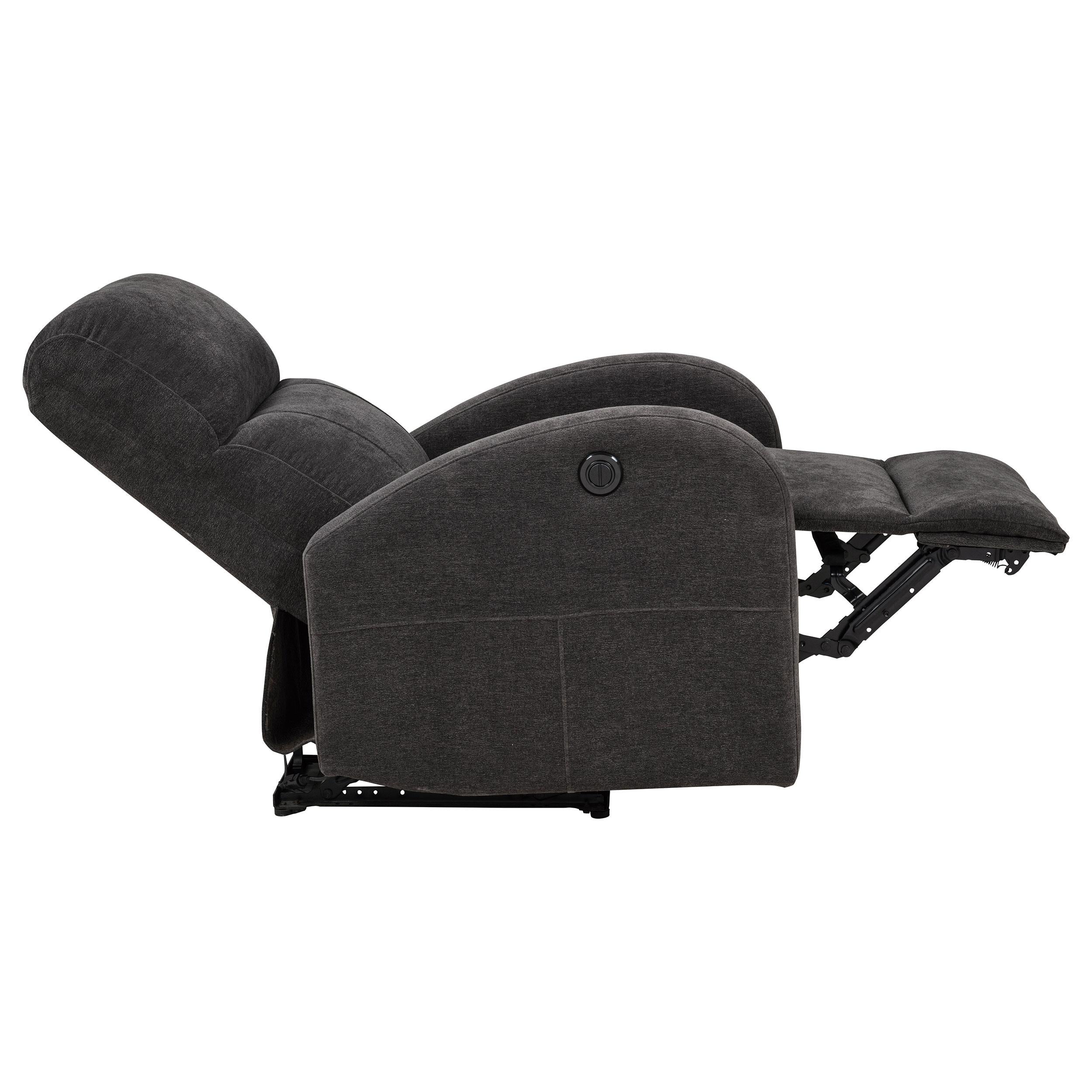  Coaster Furniture Grant 603293P Fabric Upholstered Power Recliner Chair - Charcoal Grey IMAGE 3