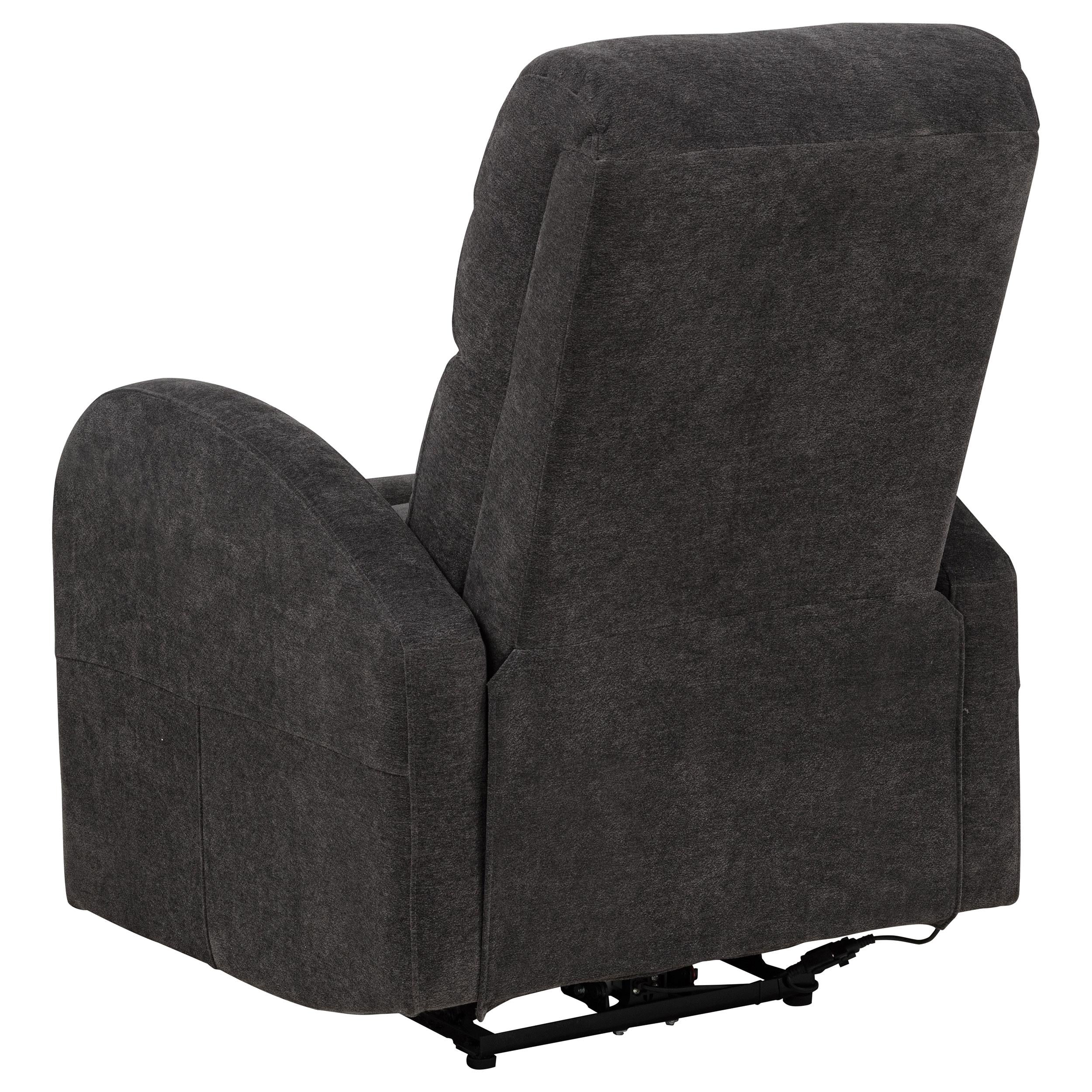  Coaster Furniture Grant 603293P Fabric Upholstered Power Recliner Chair - Charcoal Grey IMAGE 4