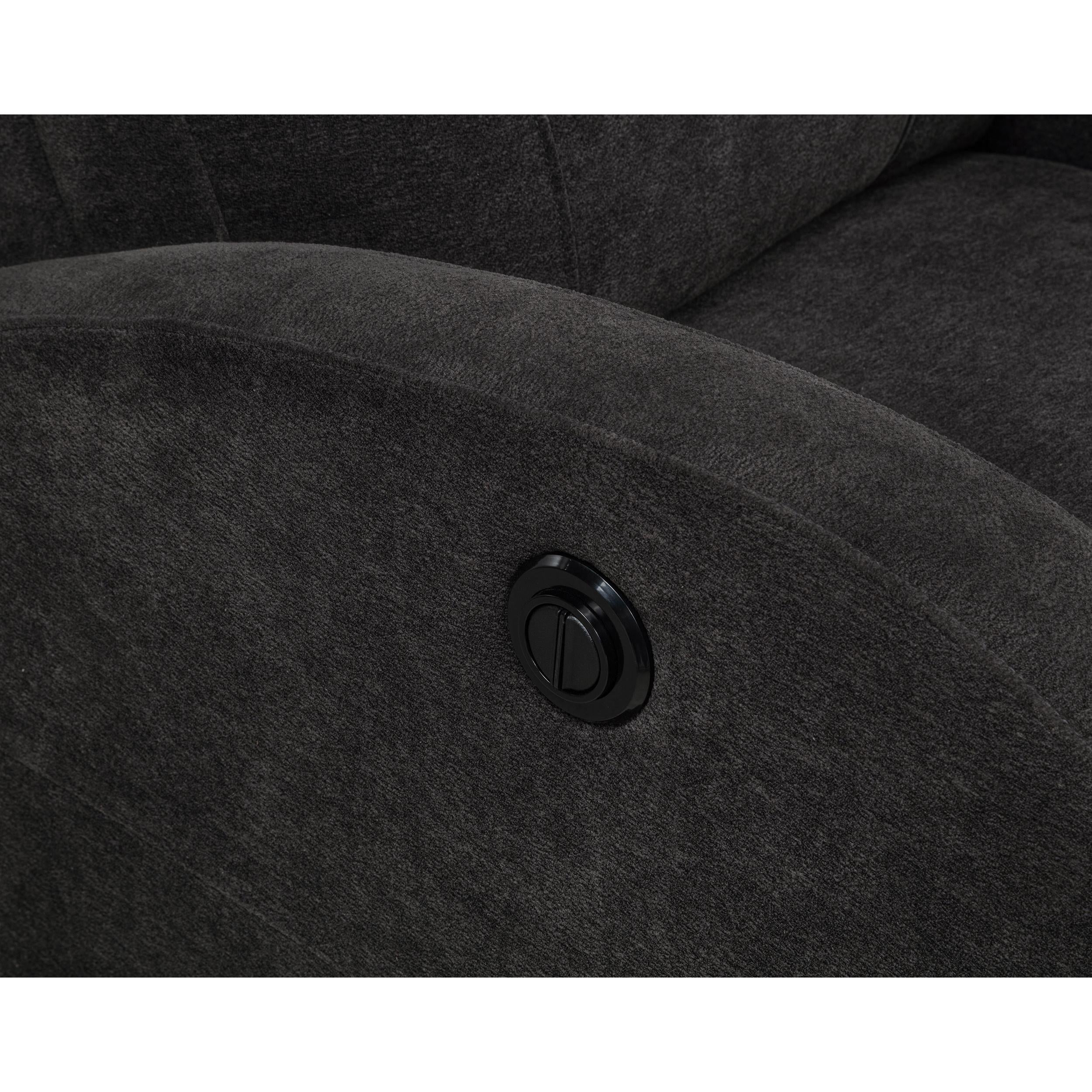  Coaster Furniture Grant 603293P Fabric Upholstered Power Recliner Chair - Charcoal Grey IMAGE 7