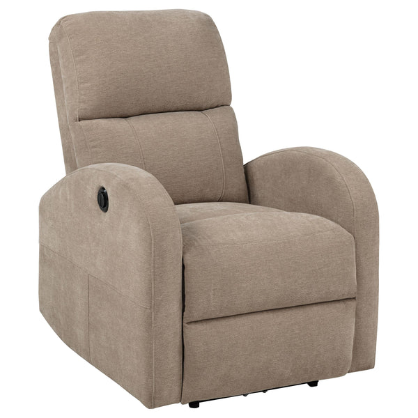 Coaster Furniture Grant 603303P Fabric Upholstered Power Recliner Chair - Camel