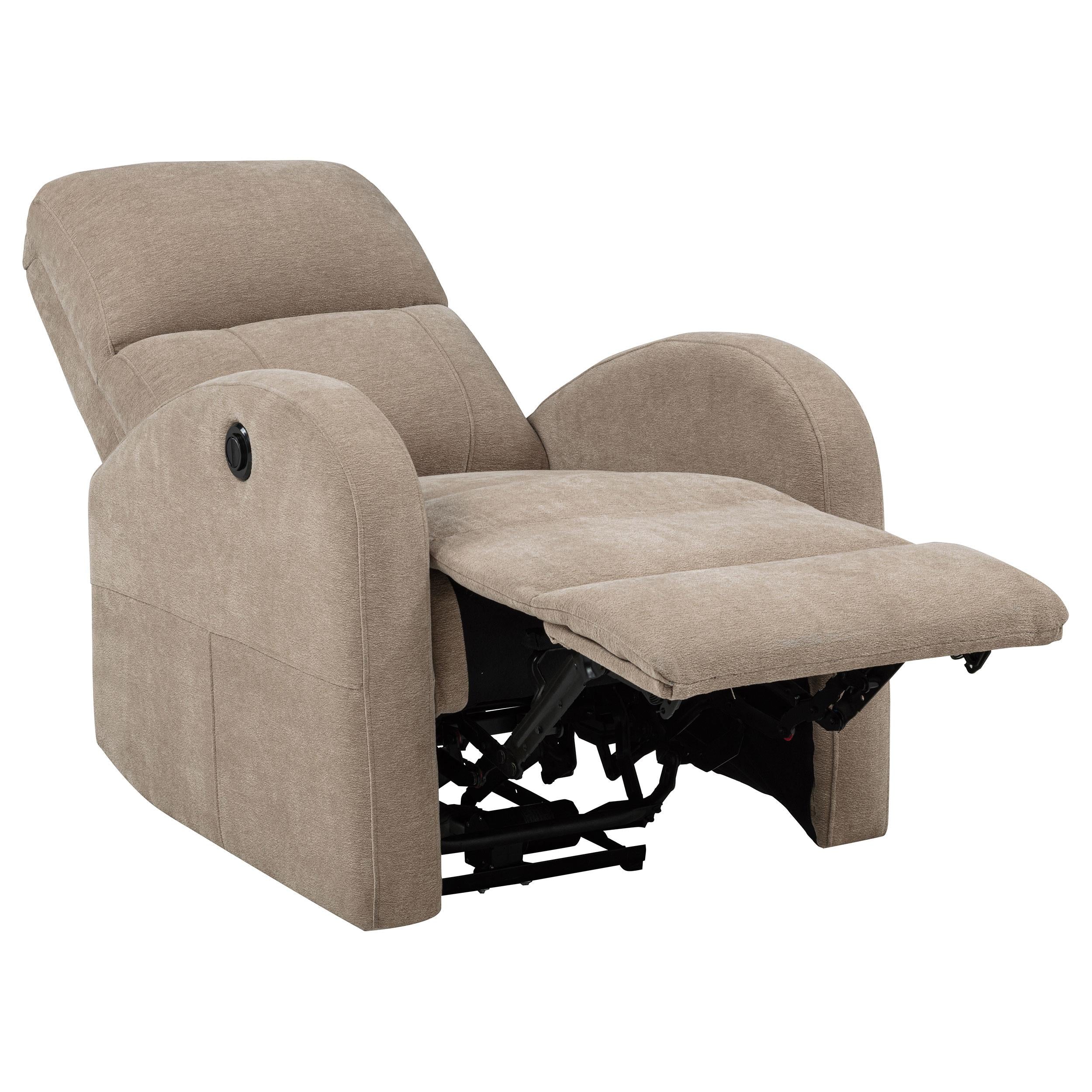  Coaster Furniture Grant 603303P Fabric Upholstered Power Recliner Chair - Camel IMAGE 6
