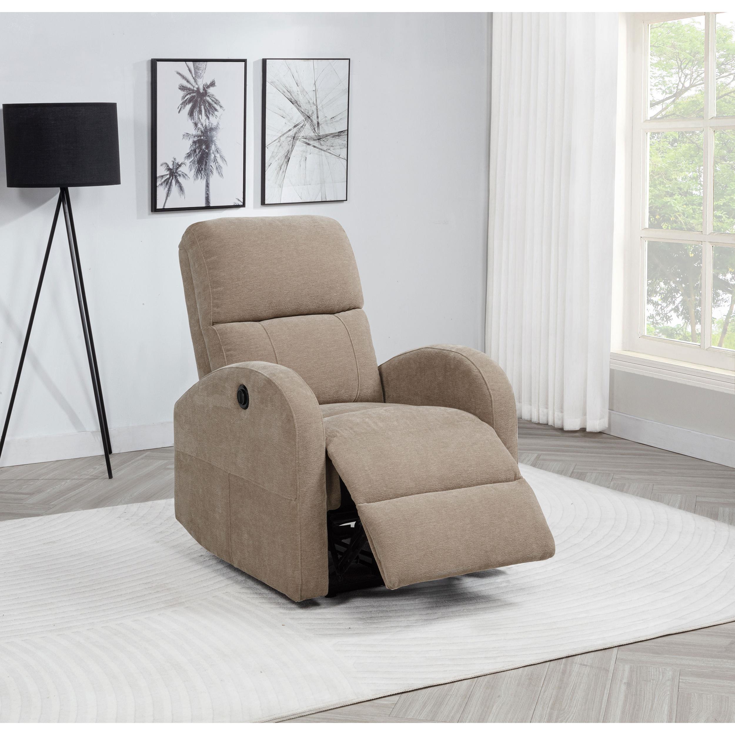  Coaster Furniture Grant 603303P Fabric Upholstered Power Recliner Chair - Camel IMAGE 8